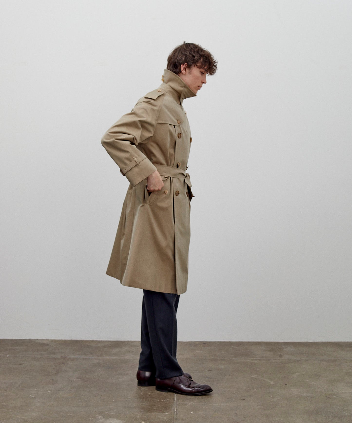 TRENCH COAT / COTTON GABARDINE BEIGE