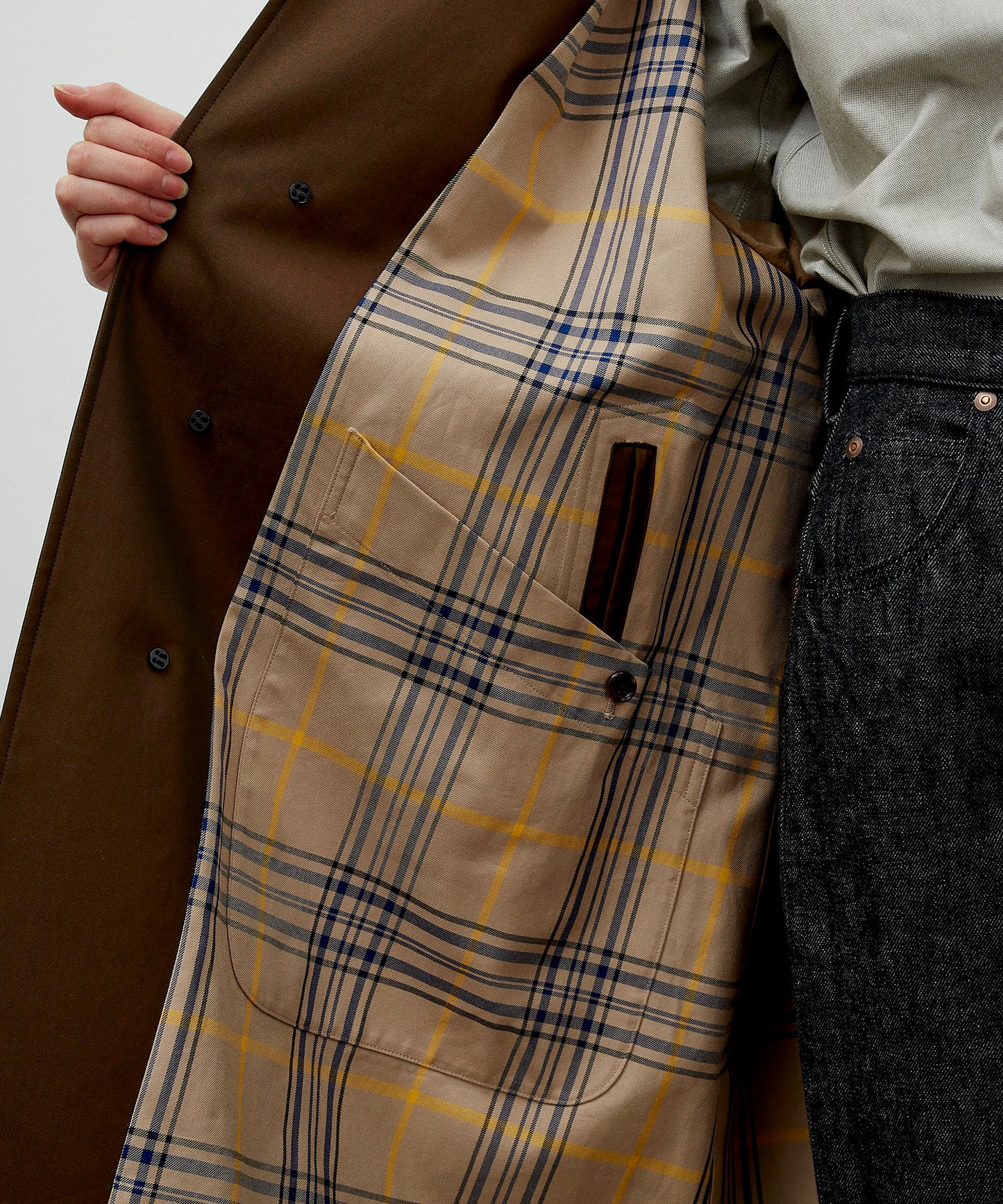SINGLE RAGLAN COAT 1 / GABARDINE BROWN