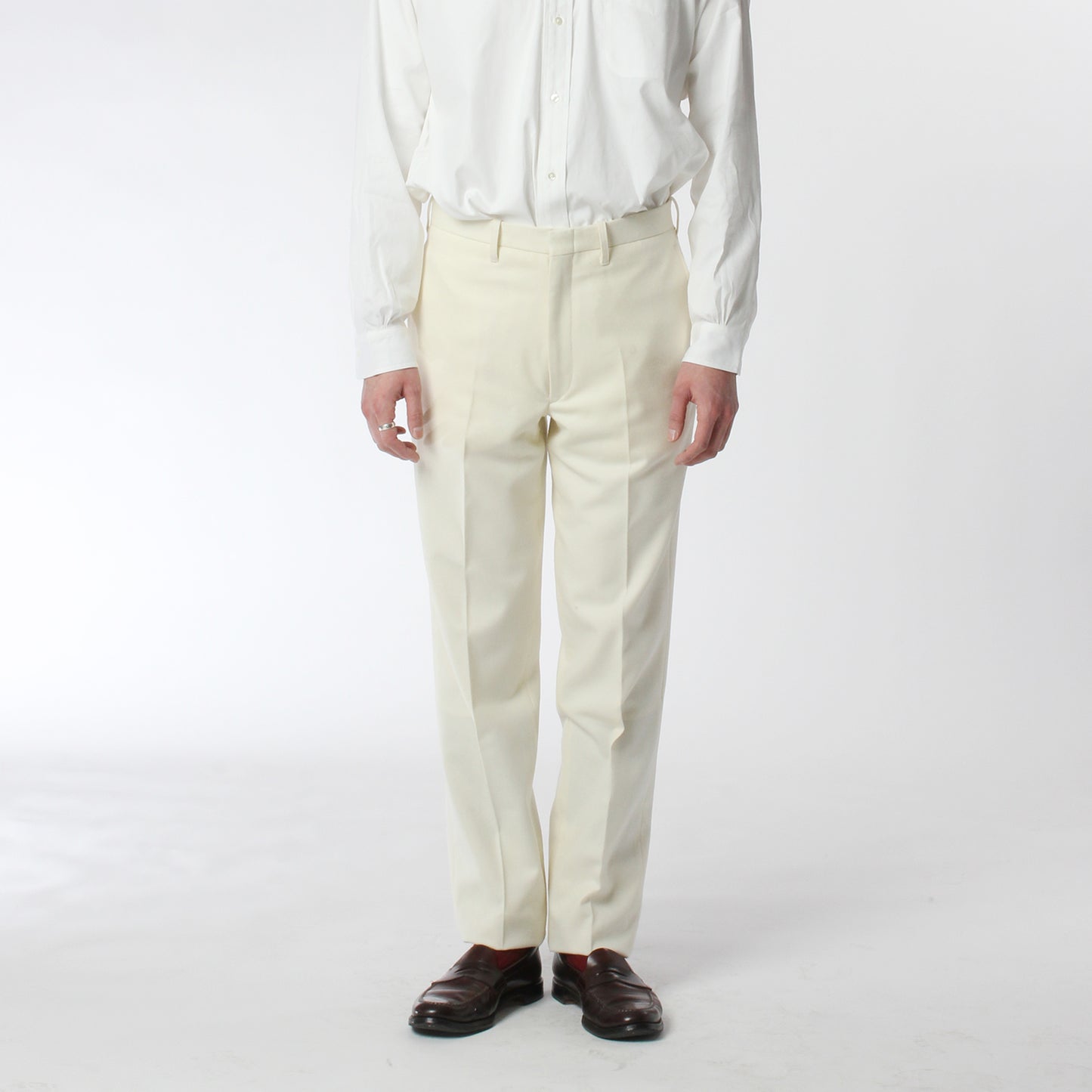 TRIM STEM PANTS / WOOL FLANNEL