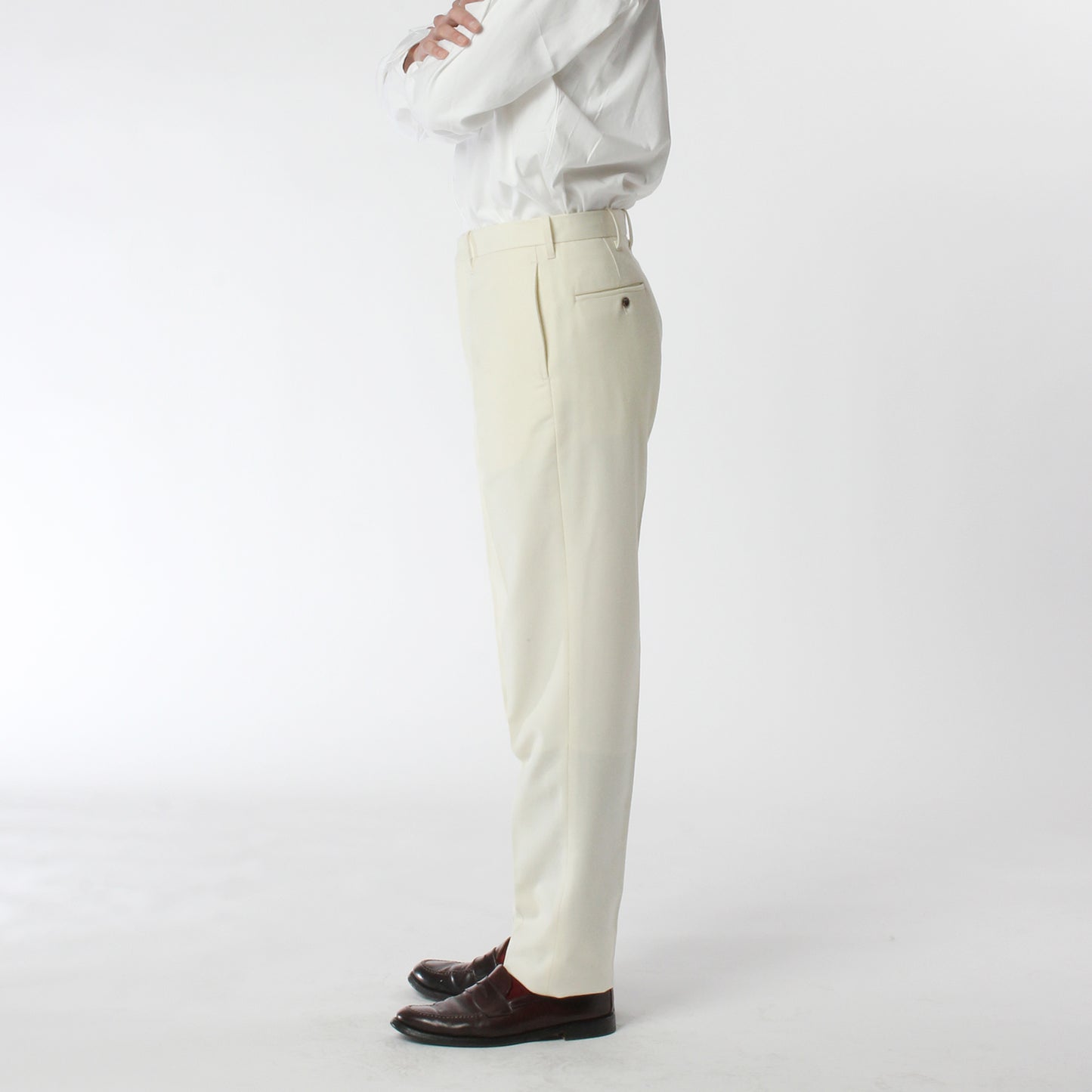 TRIM STEM PANTS / WOOL FLANNEL