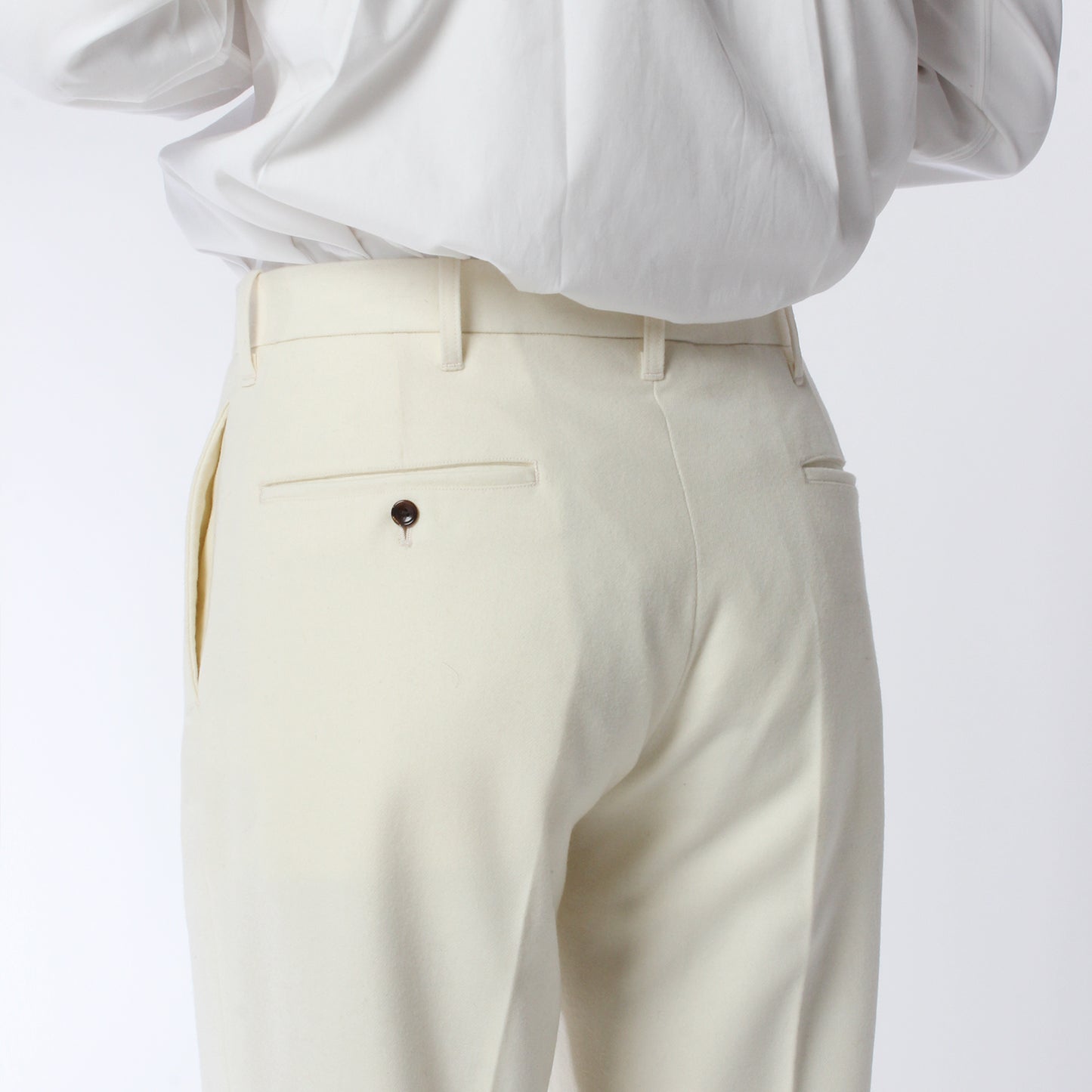 TRIM STEM PANTS / WOOL FLANNEL