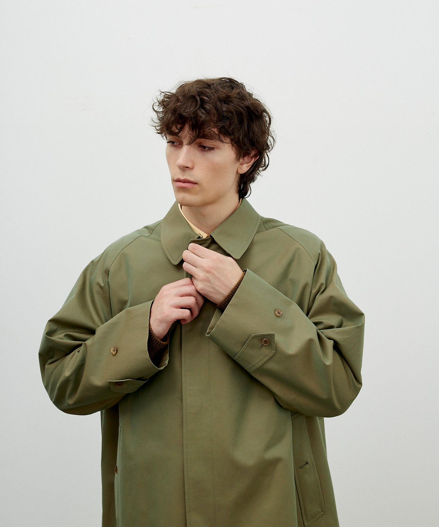SINGLE RAGLAN COAT 1 / GABARDINE OLIVE