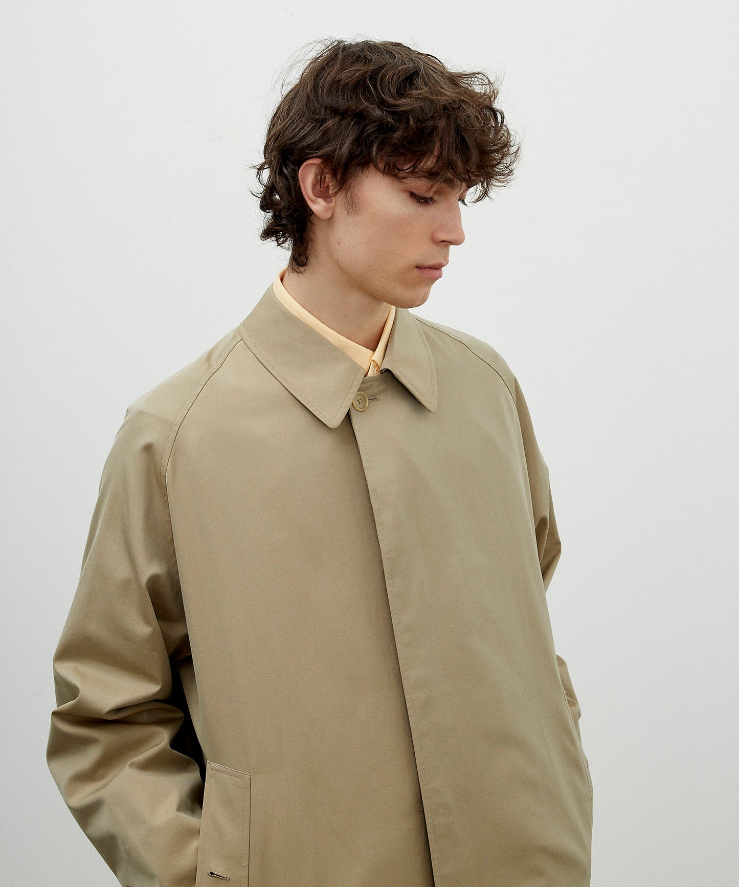 SINGLE RAGLAN COAT 1 / GABARDINE BEIGE