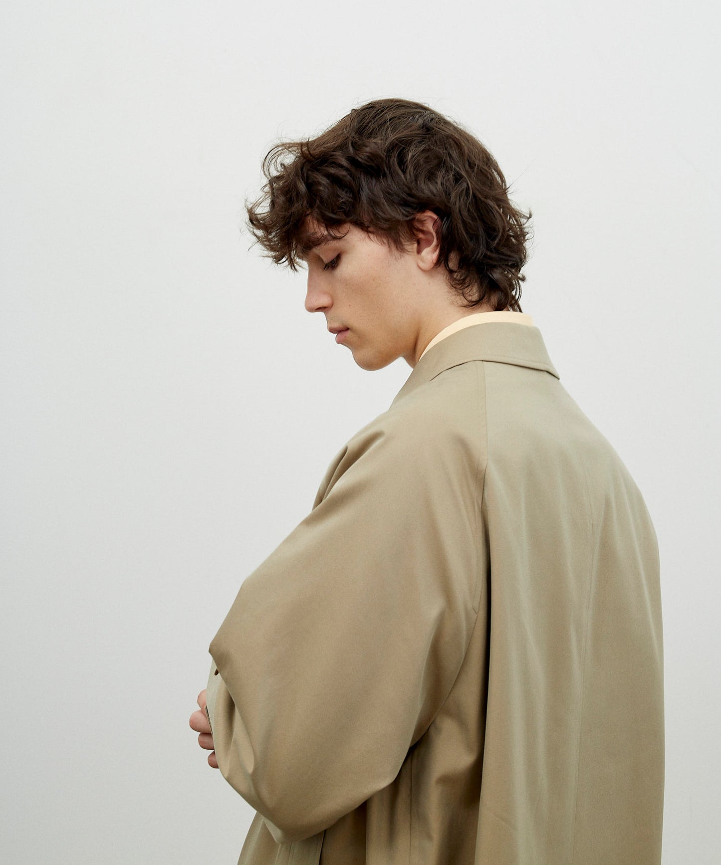 SINGLE RAGLAN COAT 1 / GABARDINE BEIGE