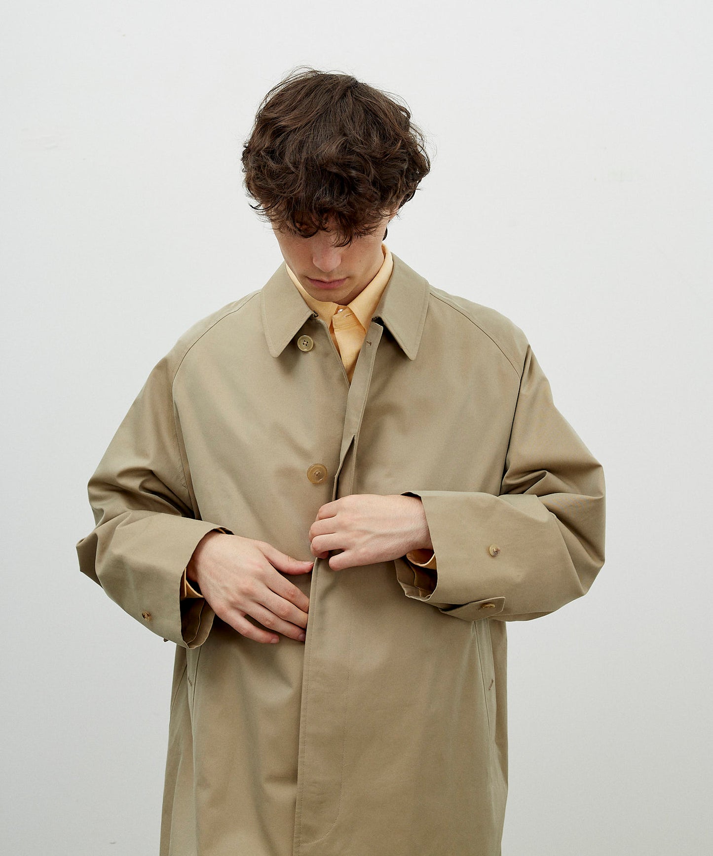 SINGLE RAGLAN COAT 1 / GABARDINE BEIGE