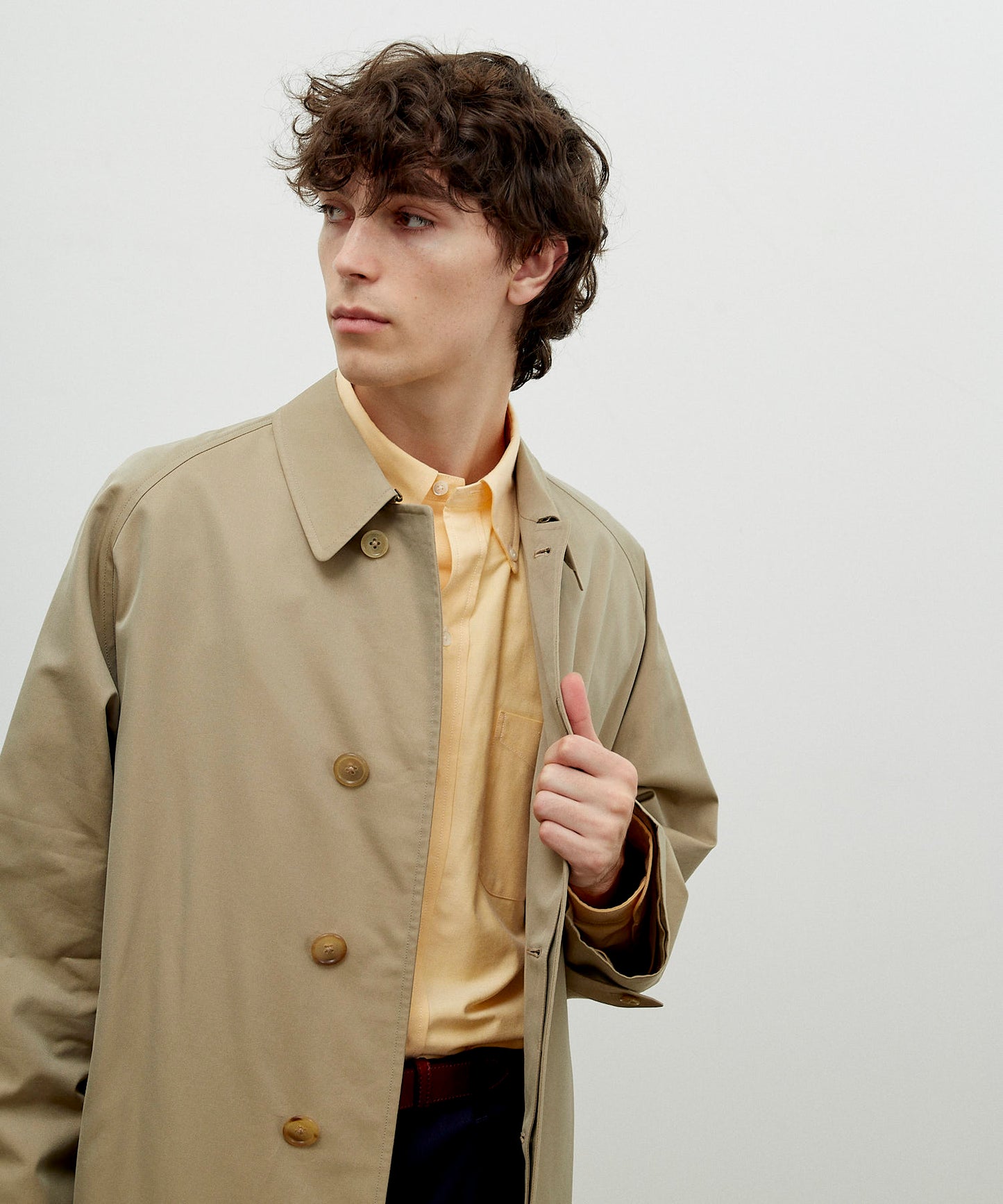 SINGLE RAGLAN COAT 1 / GABARDINE BEIGE