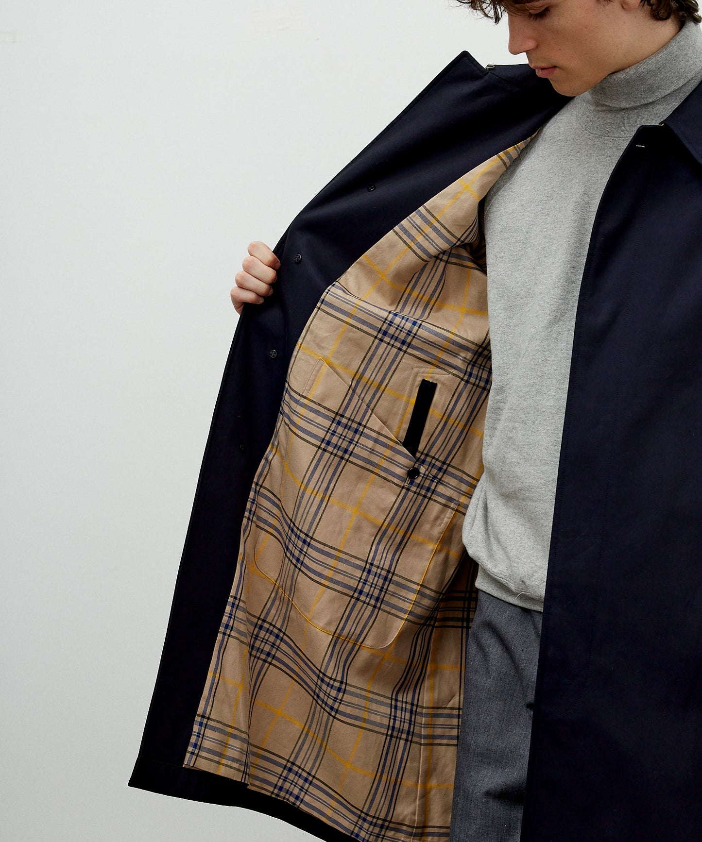 SINGLE RAGLAN COAT 1 / GABARDINE NAVY
