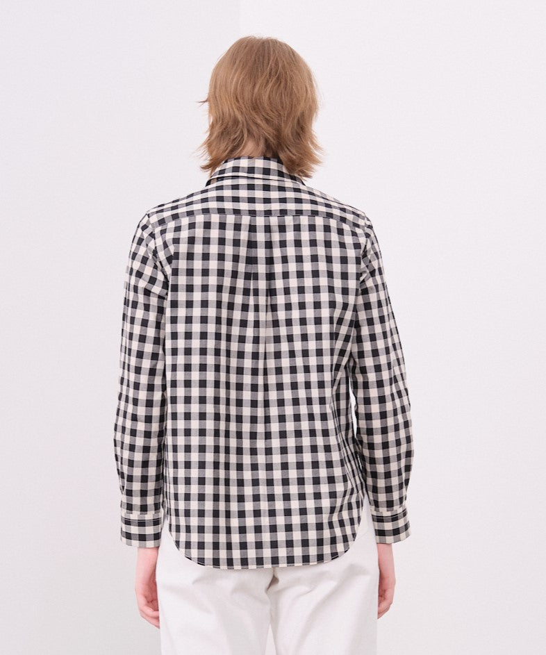 ROUND COLLAR SHIRTS / GINGHAM CHECK
