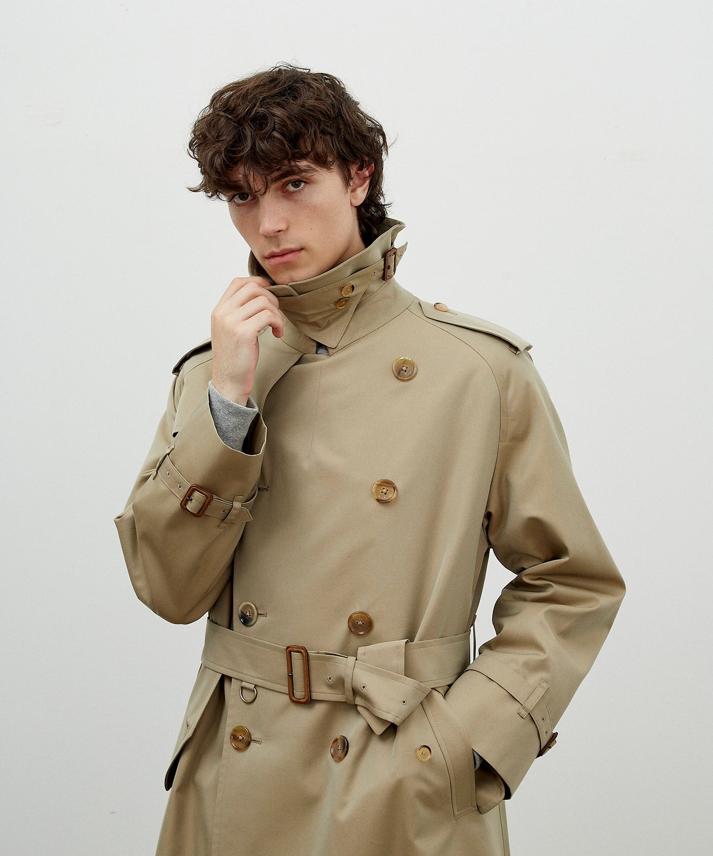 TRENCH COAT / COTTON GABARDINE BEIGE