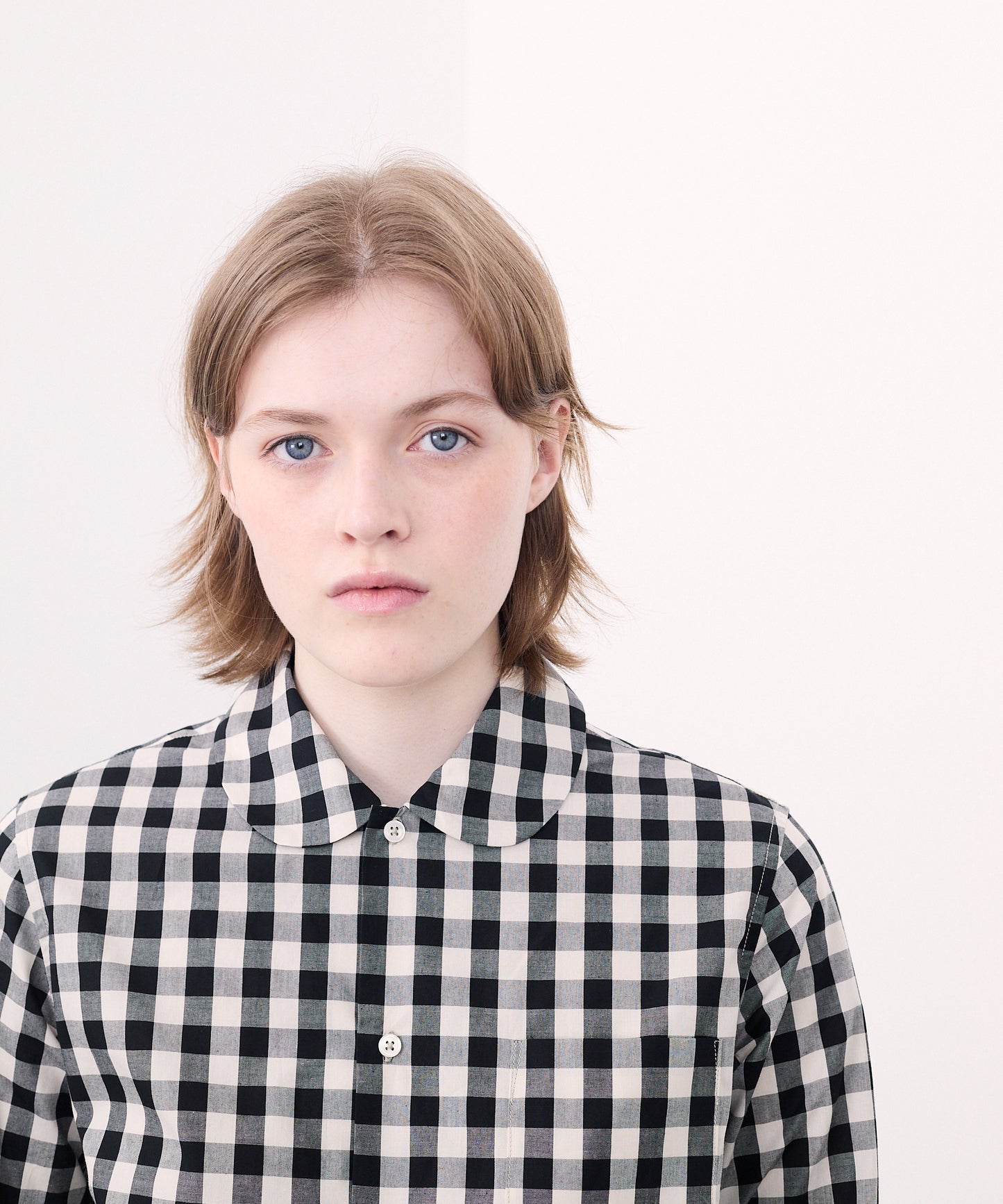 ROUND COLLAR SHIRTS / GINGHAM CHECK