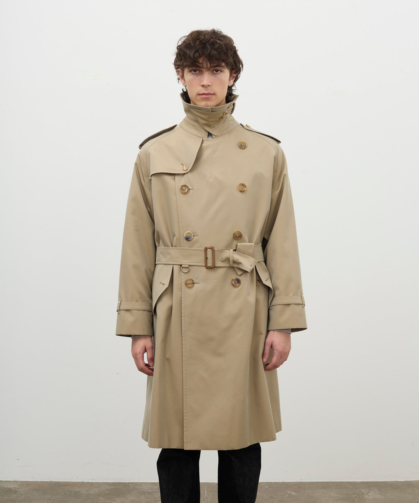 TRENCH COAT / COTTON GABARDINE BEIGE