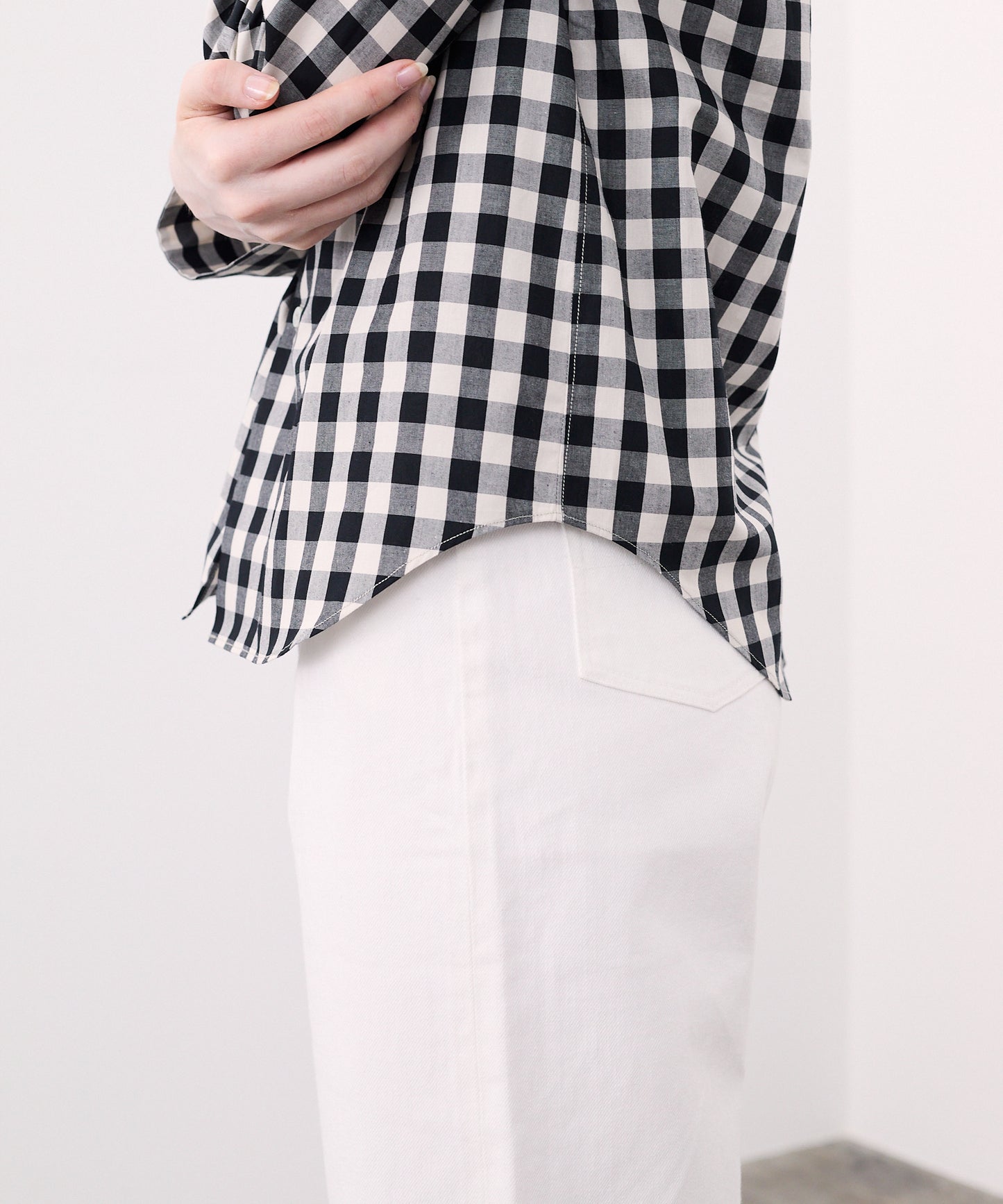 ROUND COLLAR SHIRTS / GINGHAM CHECK