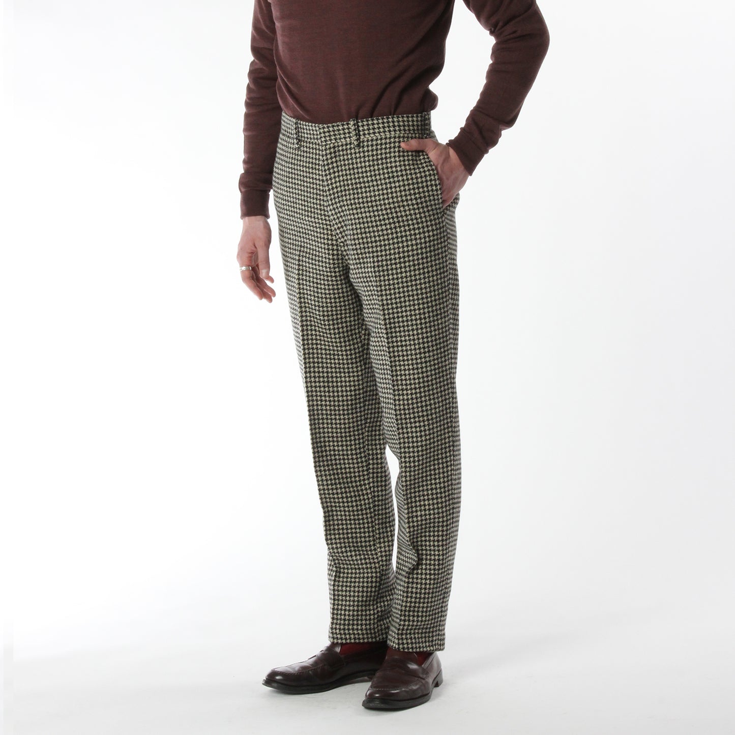 TRIM STEM PANTS / HOUNDSTOOTH