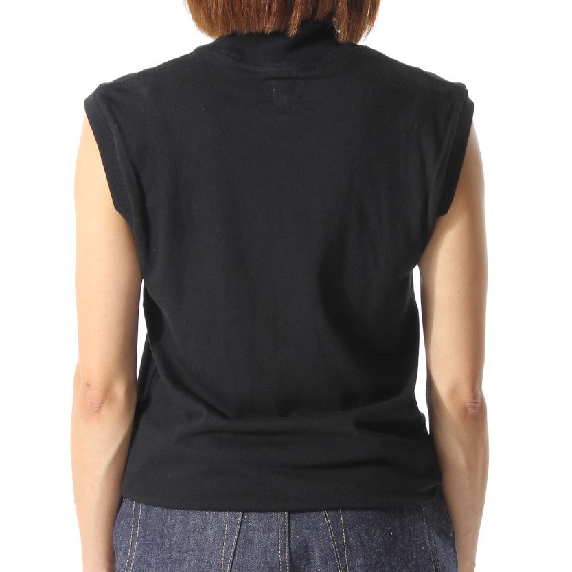 MOCK NECK TEE / SLEEVELESS ORGANIC COTTON