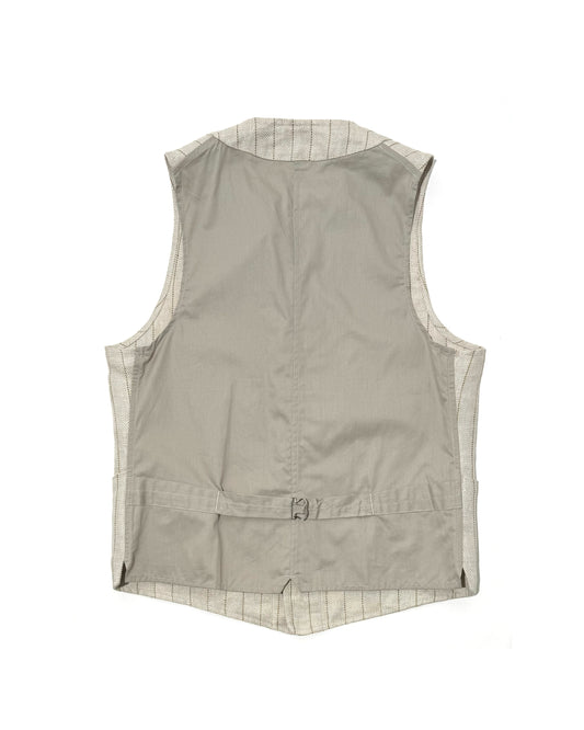 SAGAN VEST / LINEN TENNIS STRIPE BEIGE