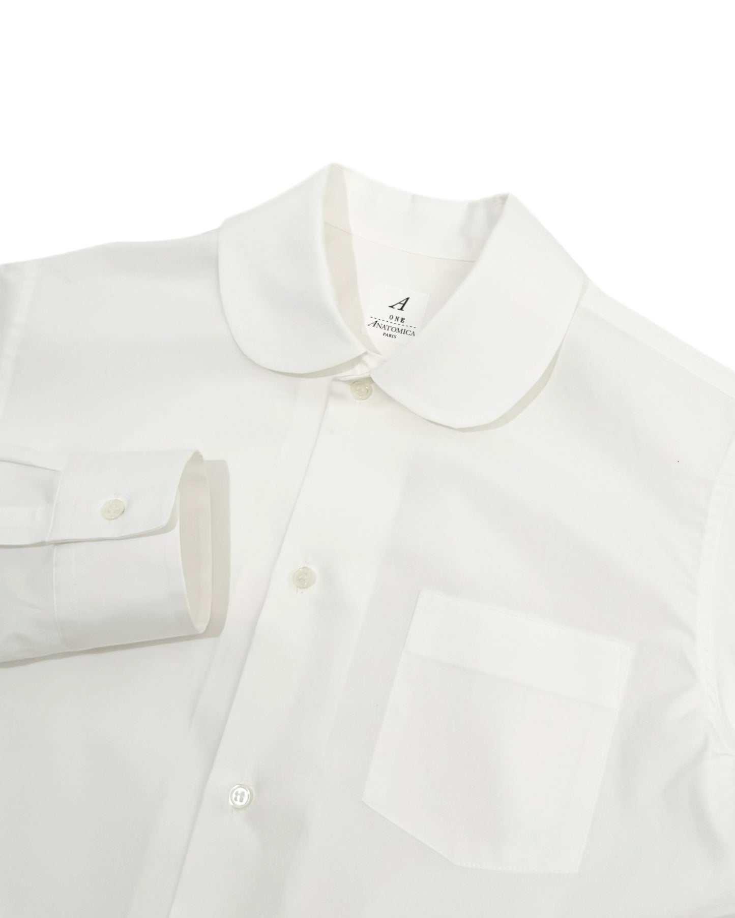 ROUND COLLAR SHIRTS/WHITE