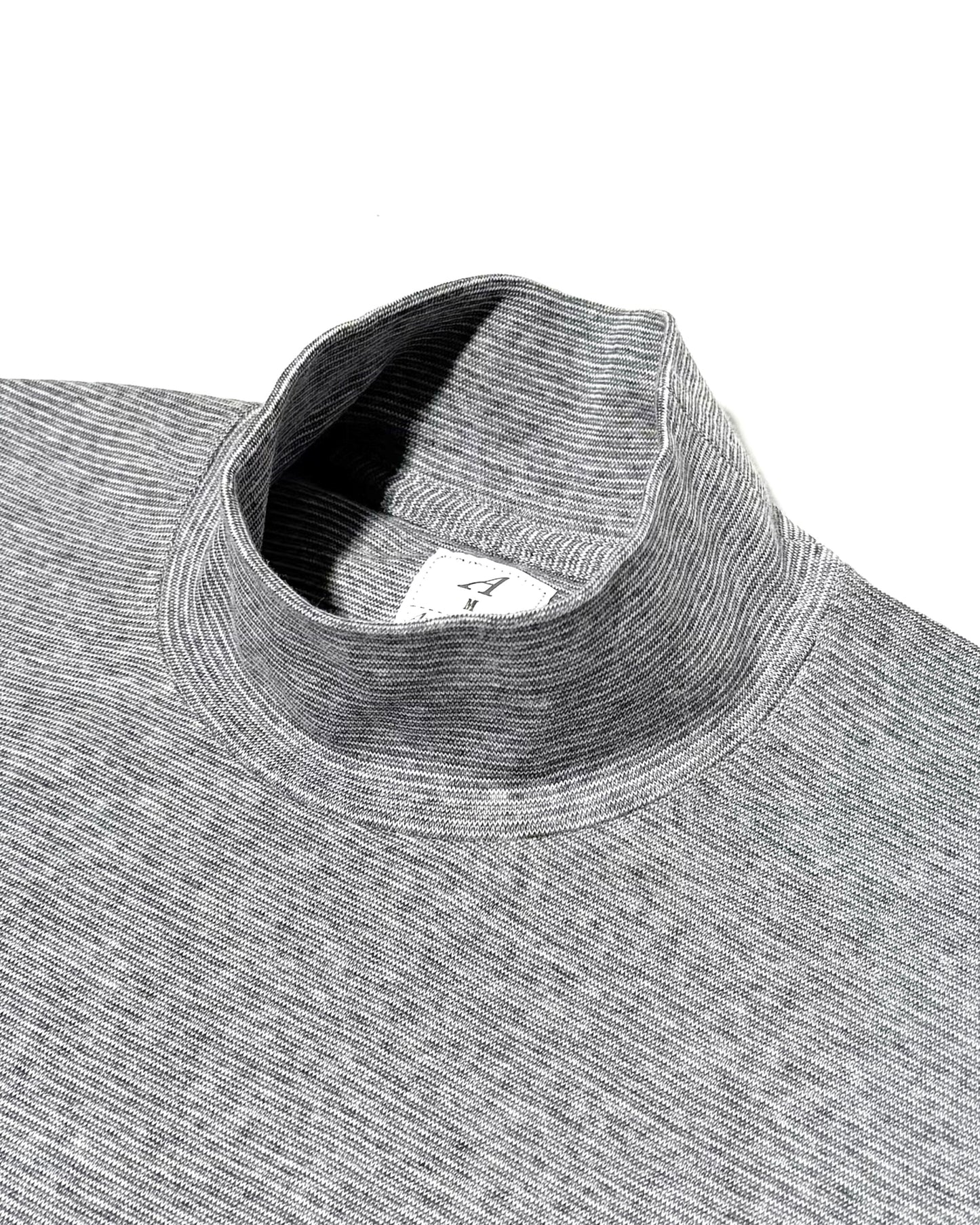 MOCK NECK TEE S/S MICRO STRIPE