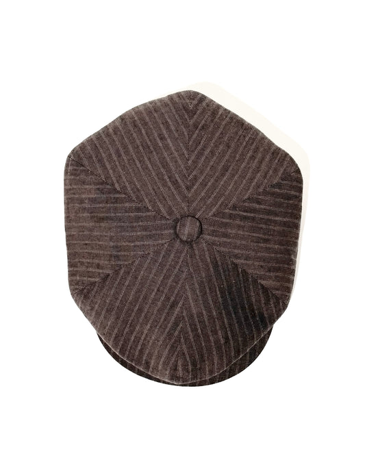 GATSBY CAP / LINEN STRIPES BROWN STRIPE