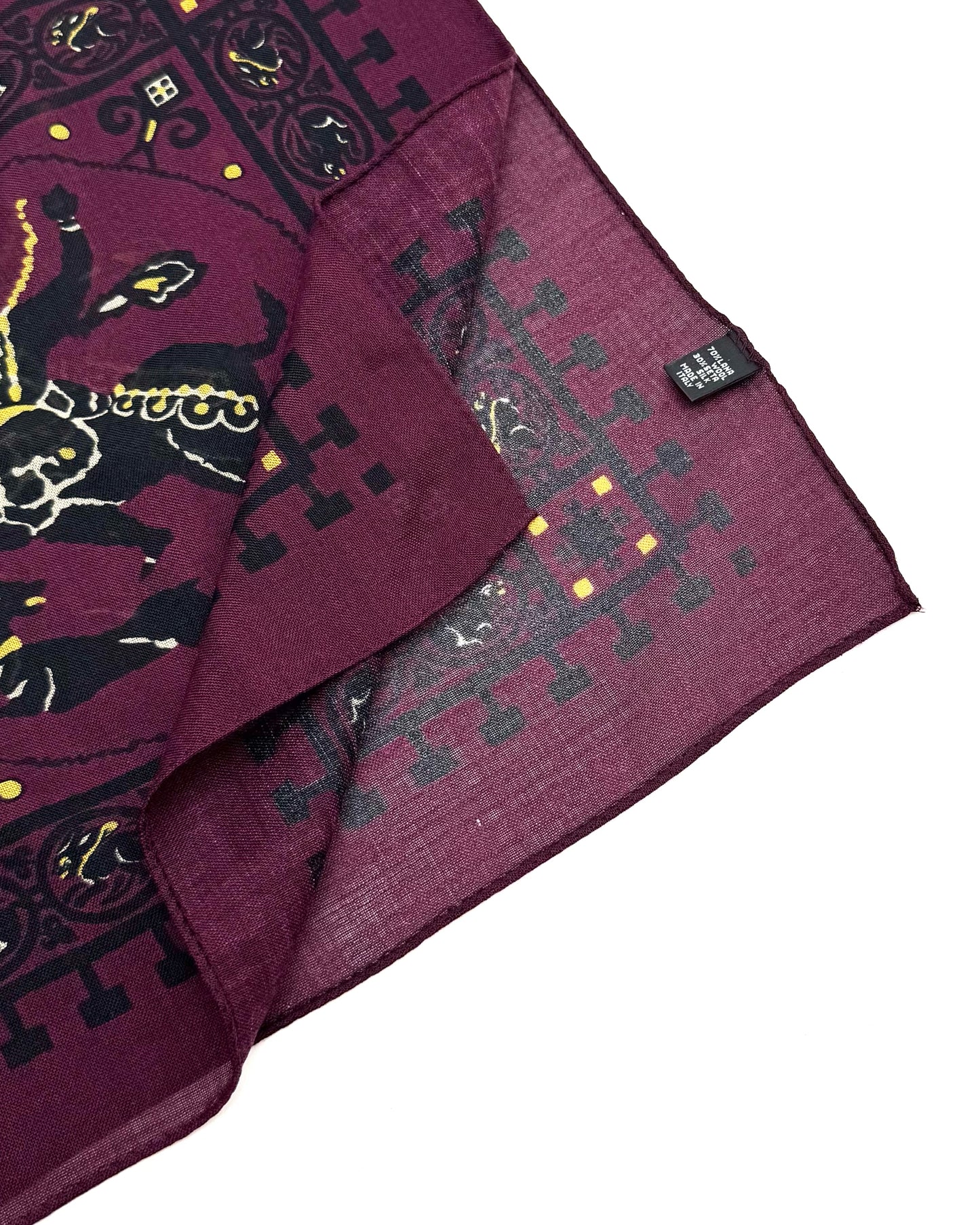 SQUARE SCARF MOSAIC ANIMALS / BURGUNDY