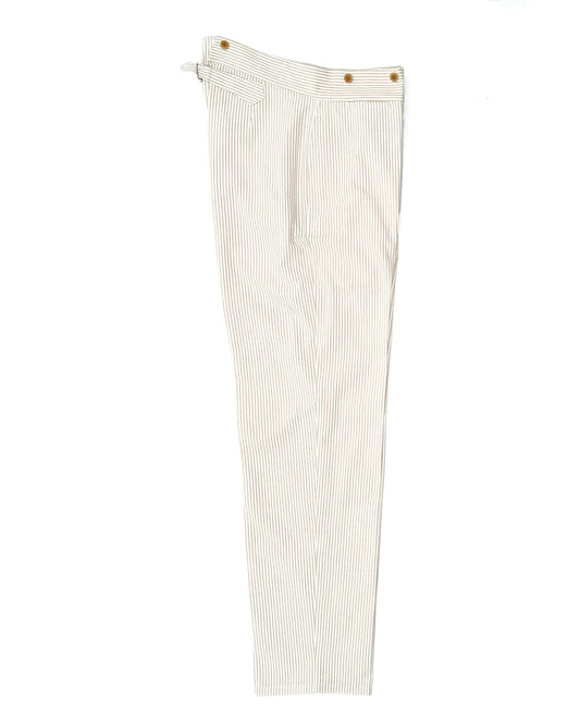 BJ PANTS / SEERSUCKER BEIGE STRIPE