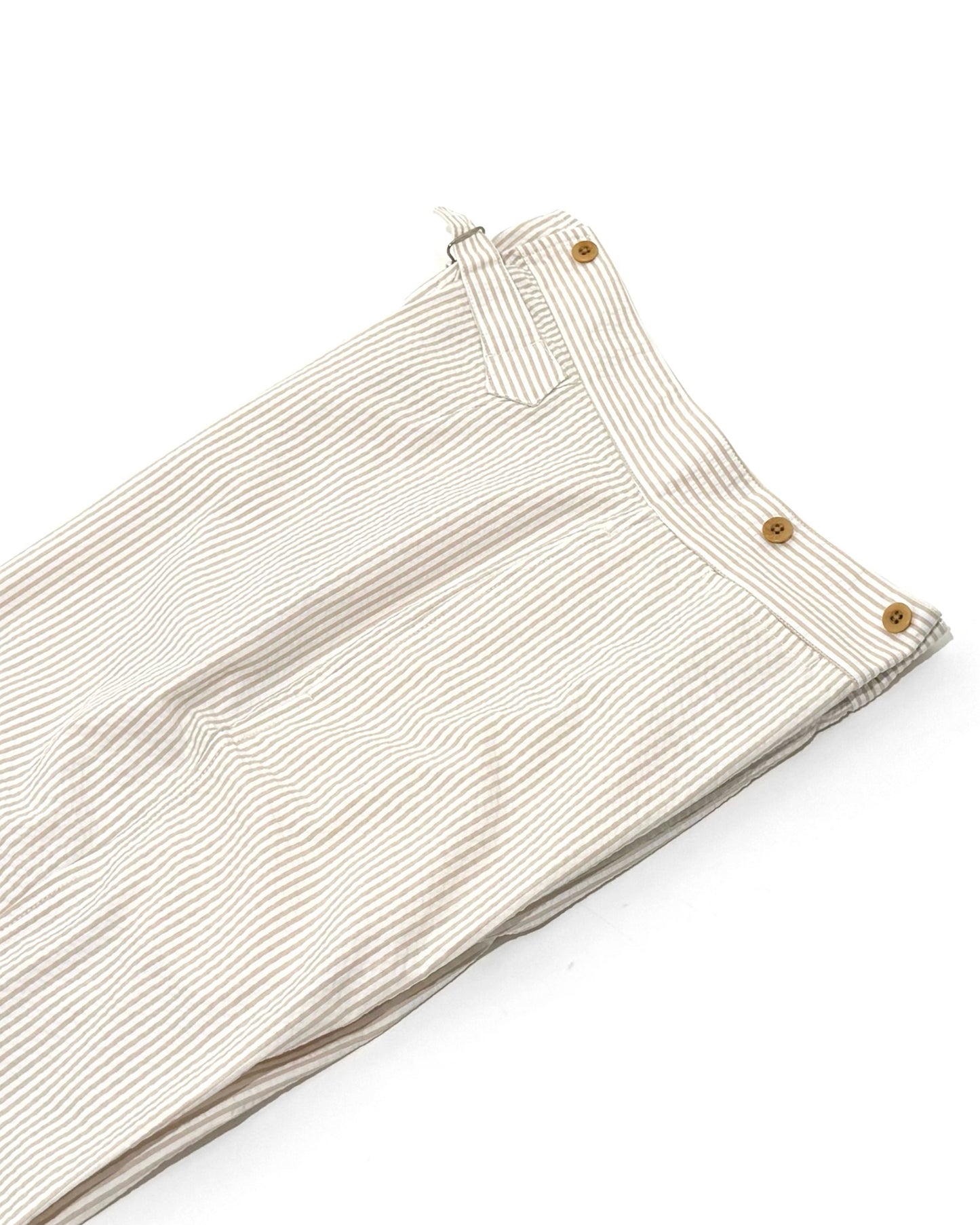 BJ PANTS / SEERSUCKER BEIGE STRIPE