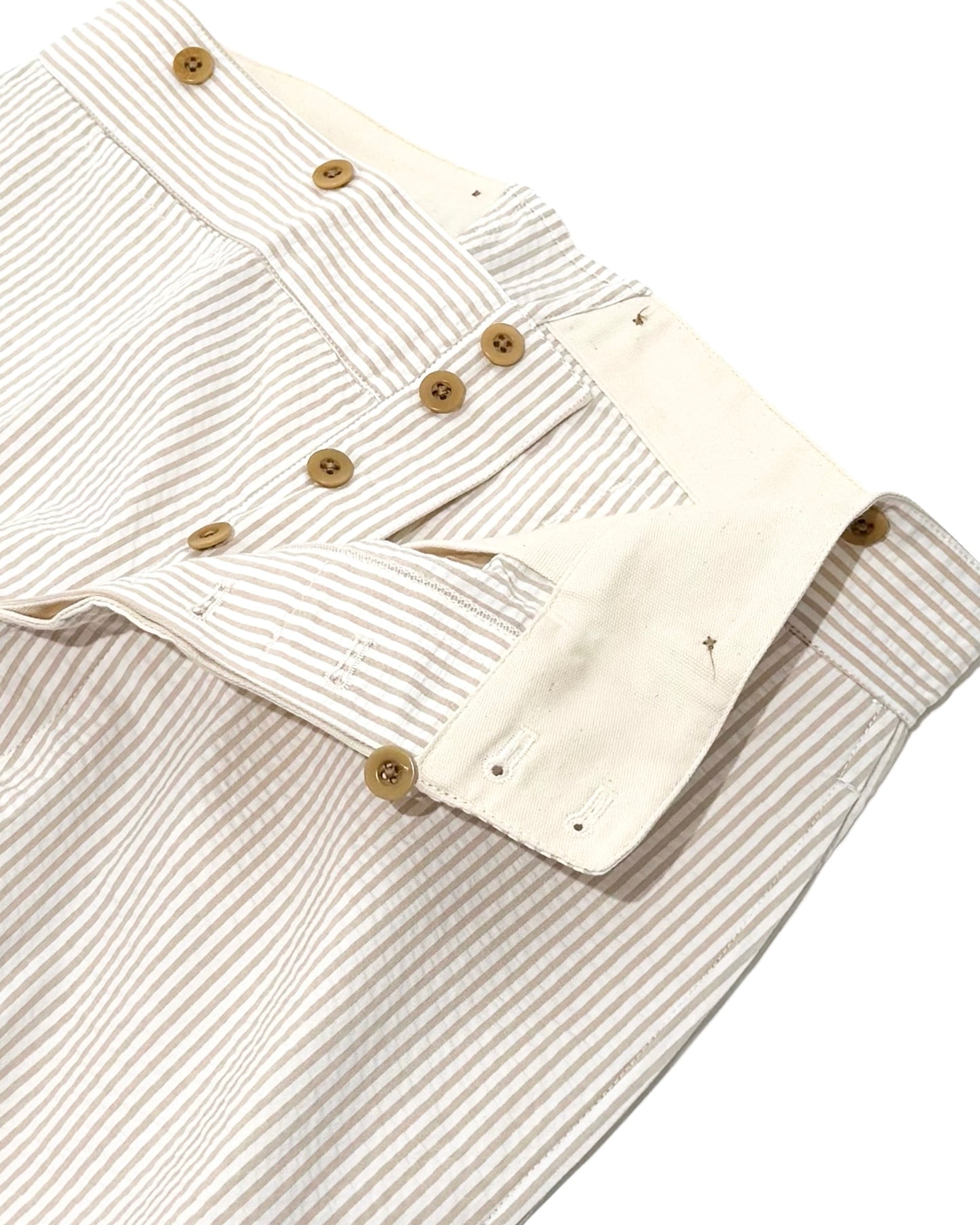 BJ PANTS / SEERSUCKER BEIGE STRIPE