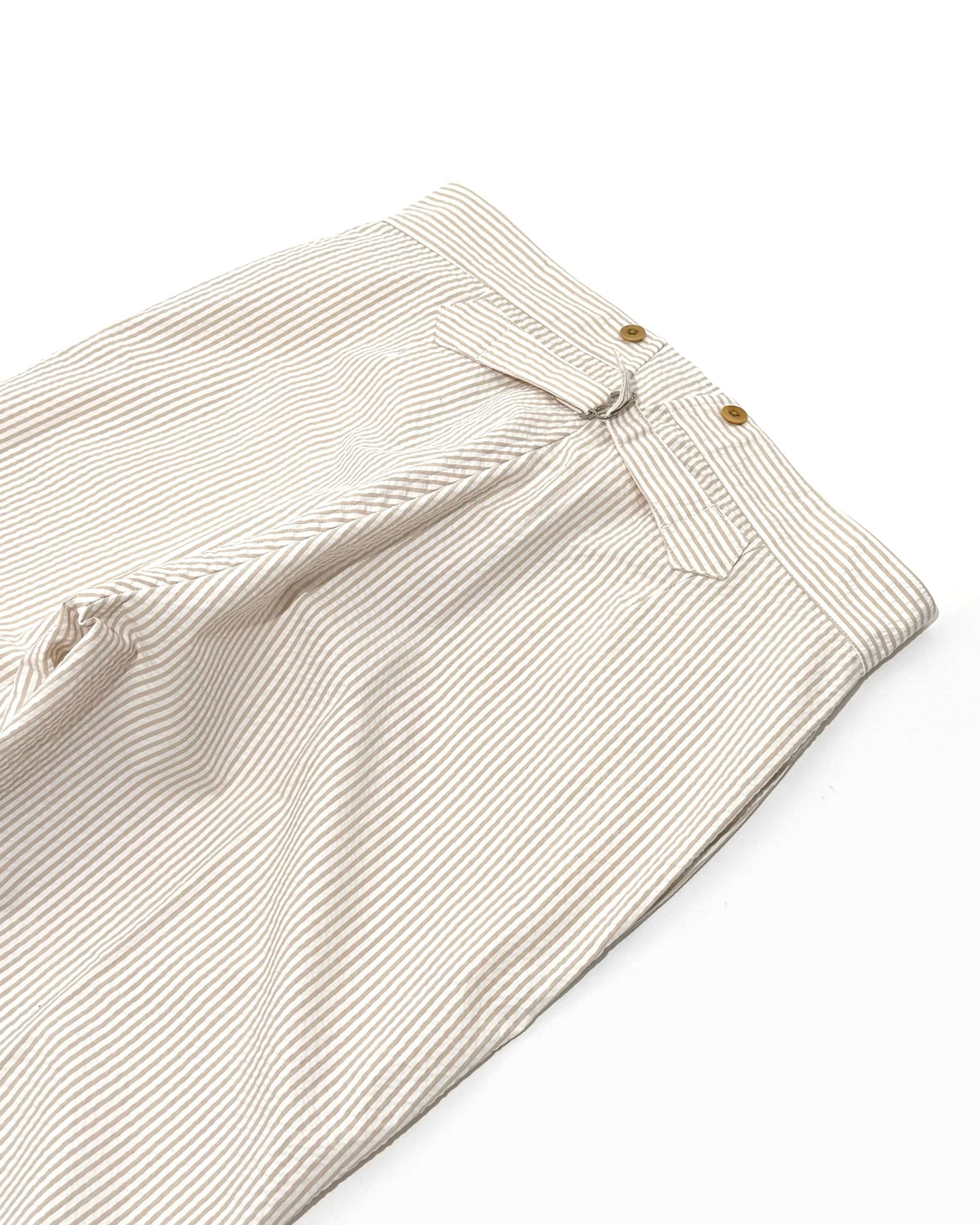 BJ PANTS / SEERSUCKER BEIGE STRIPE