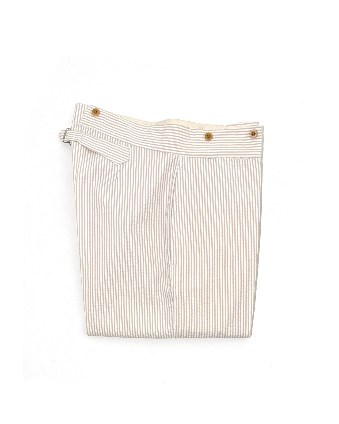 BJ PANTS / SEERSUCKER BEIGE STRIPE