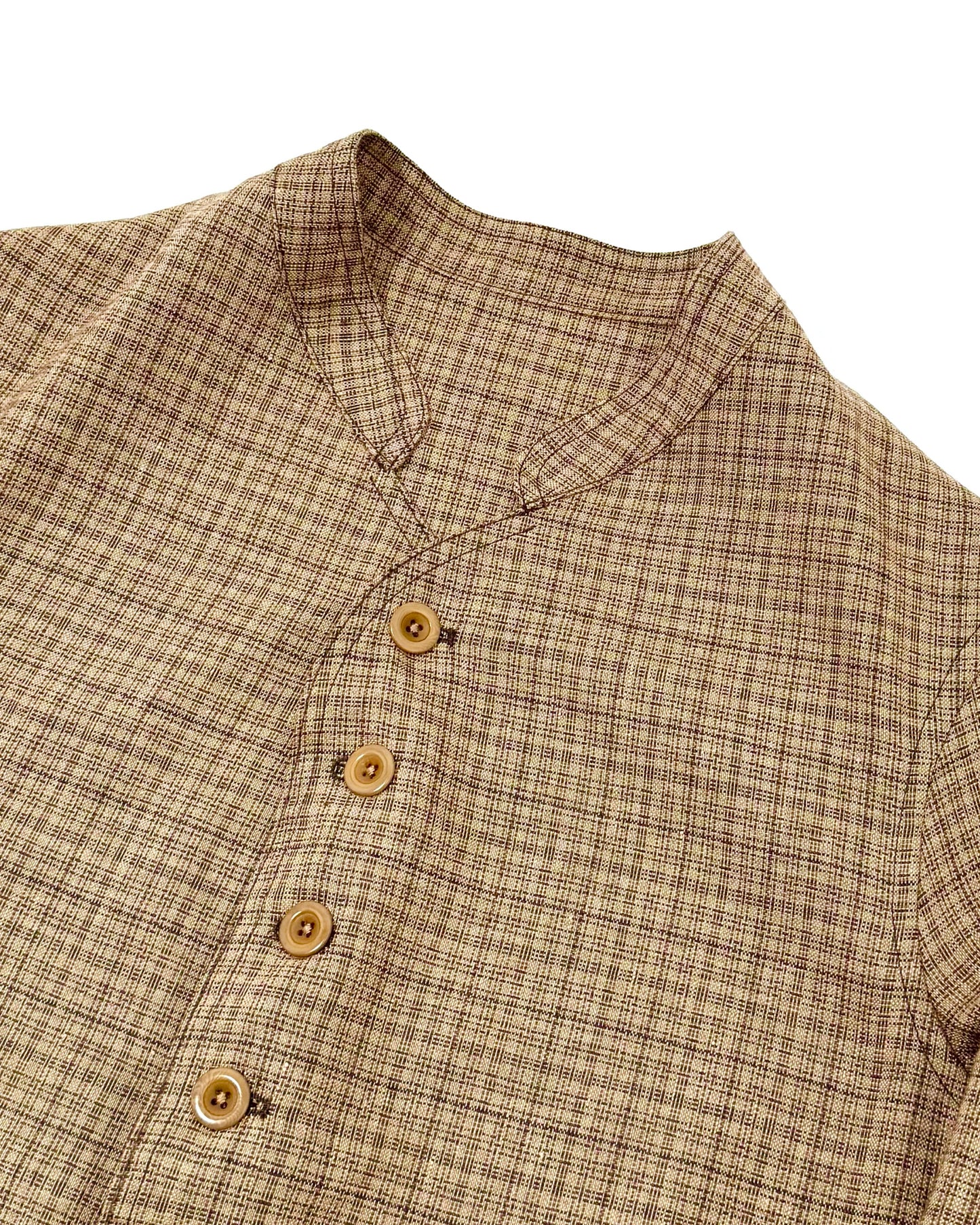 DOLMAN / LINEN WOOL CASHMERE MULTI CHECK MAGEE