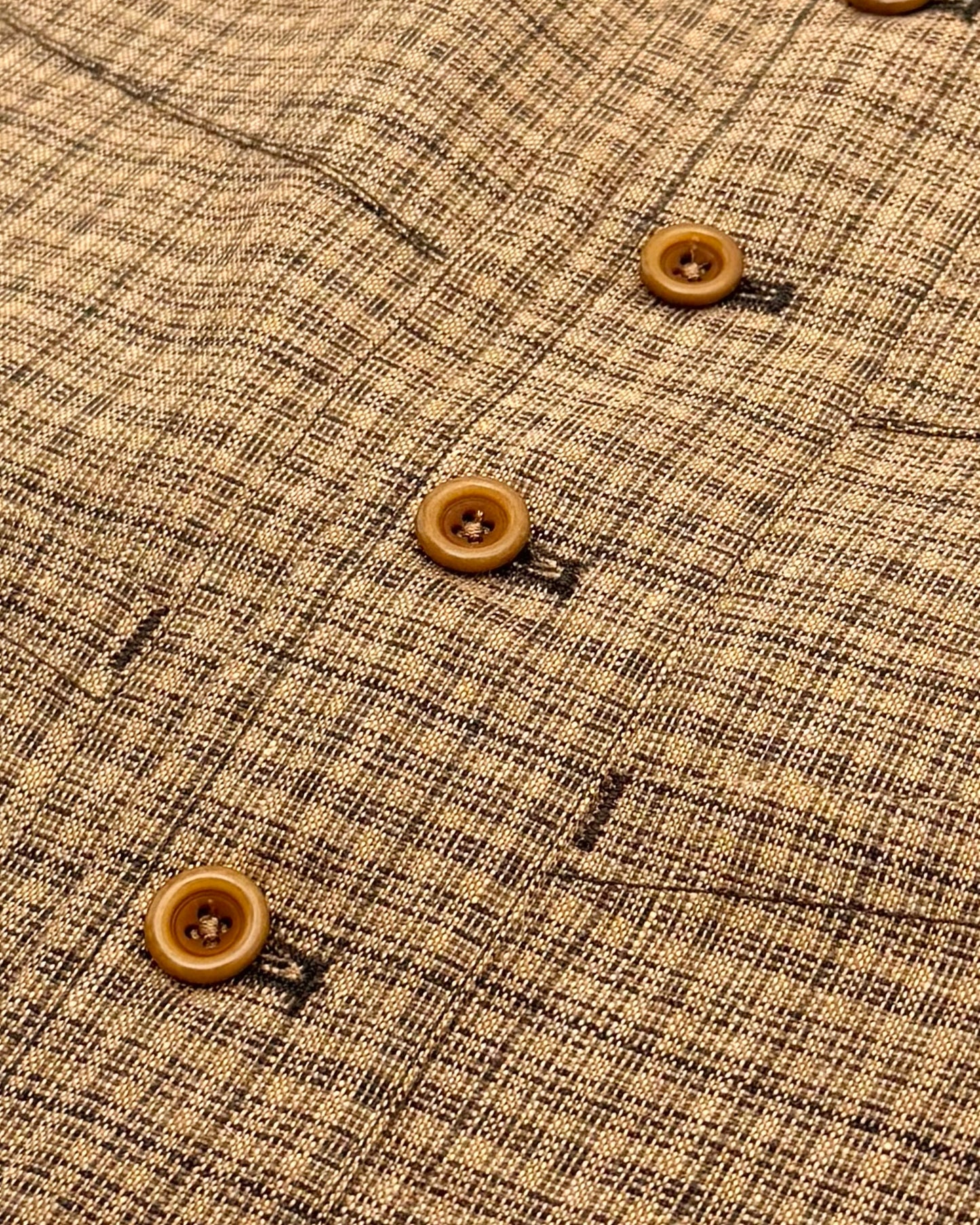SAGAN VEST / LINEN WOOL CASHMERE MULTI CHECKS MAGEE