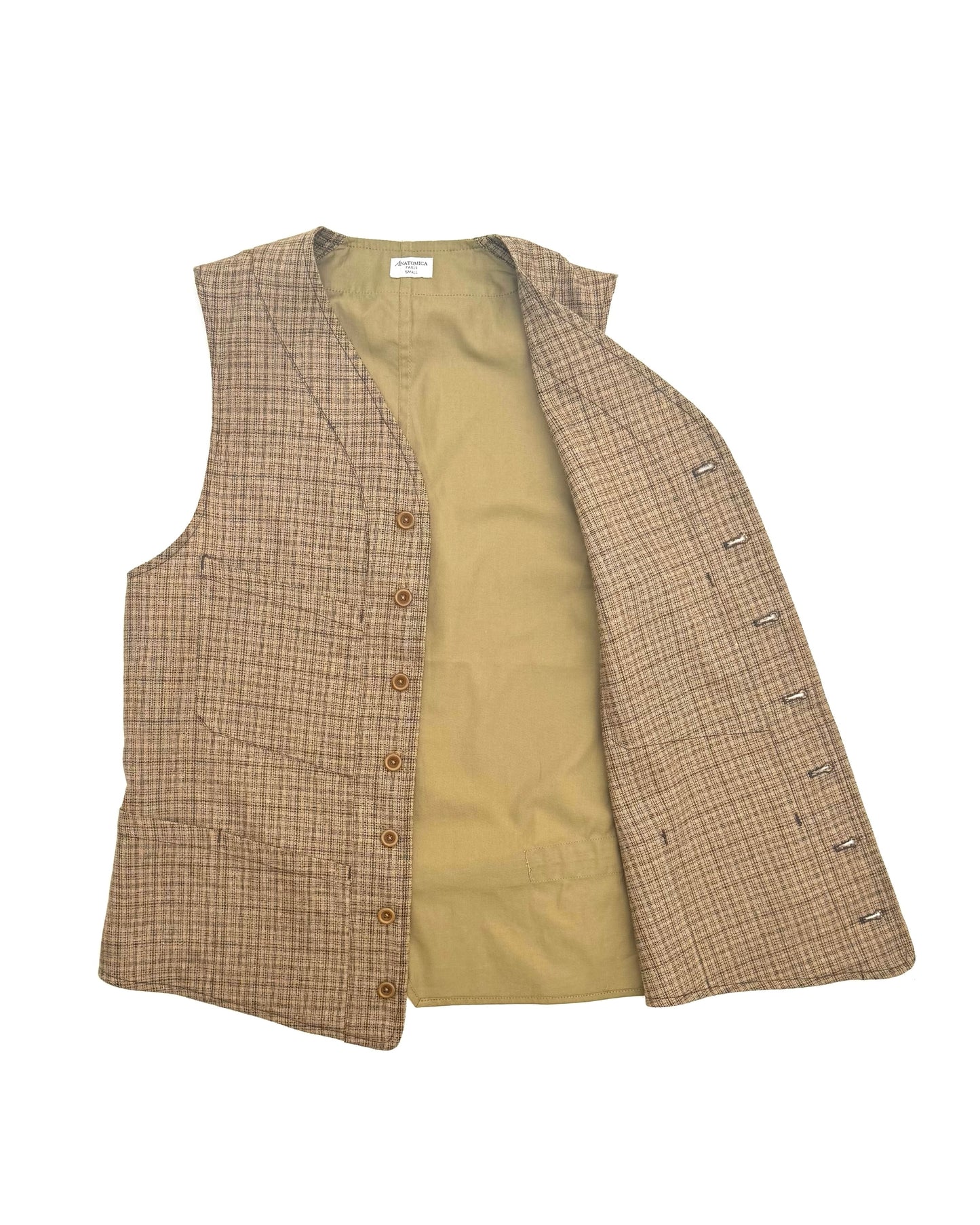 SAGAN VEST / LINEN WOOL CASHMERE MULTI CHECKS MAGEE