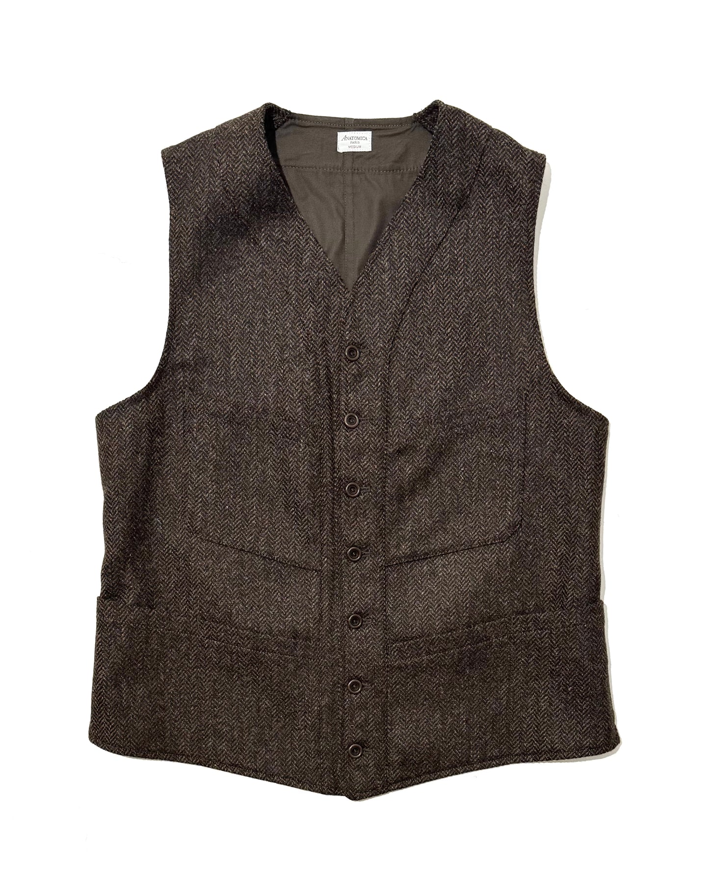 SAGAN VEST / SHETLAND TWEED HERRINNG BONE
