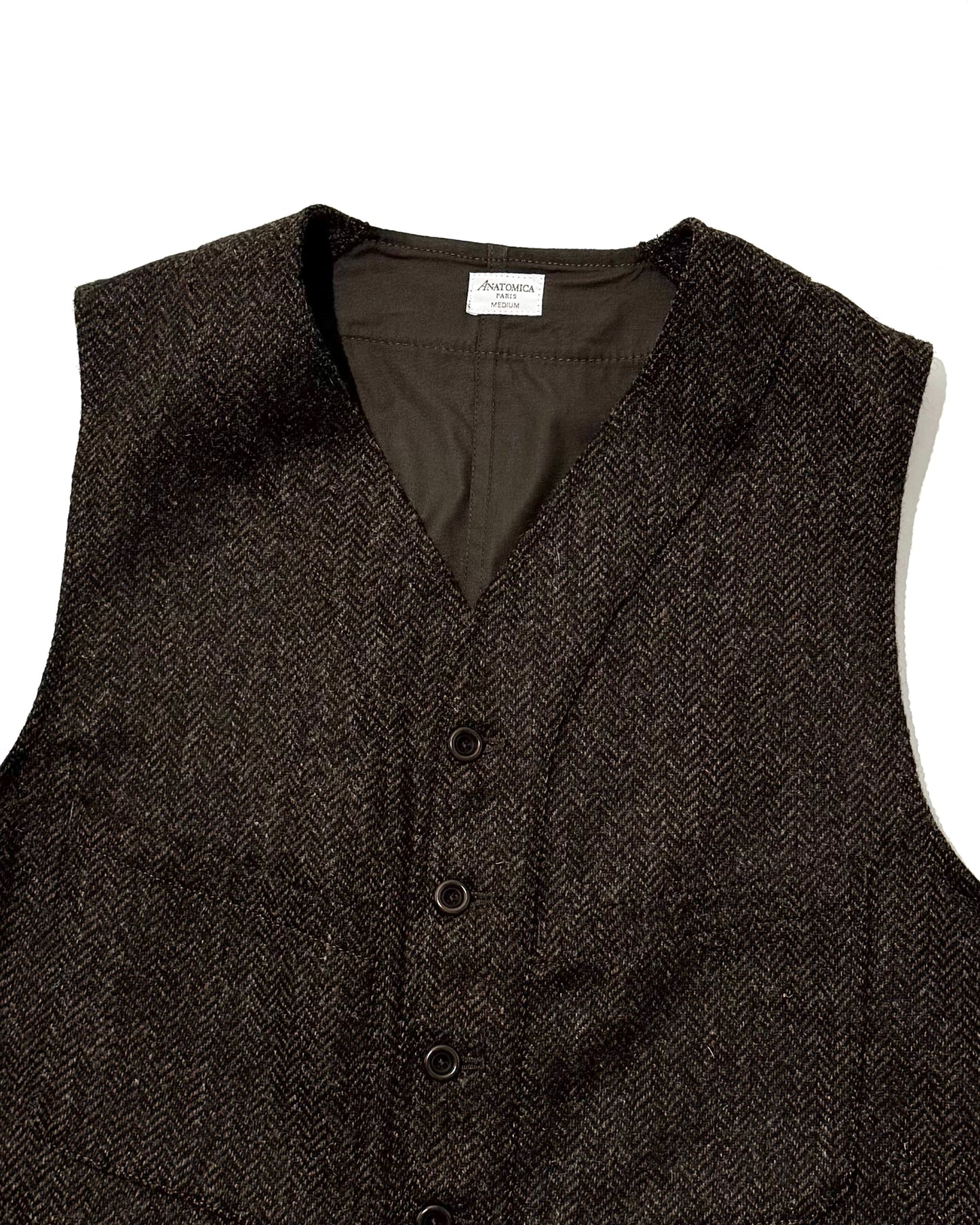 SAGAN VEST / SHETLAND TWEED HERRINNG BONE
