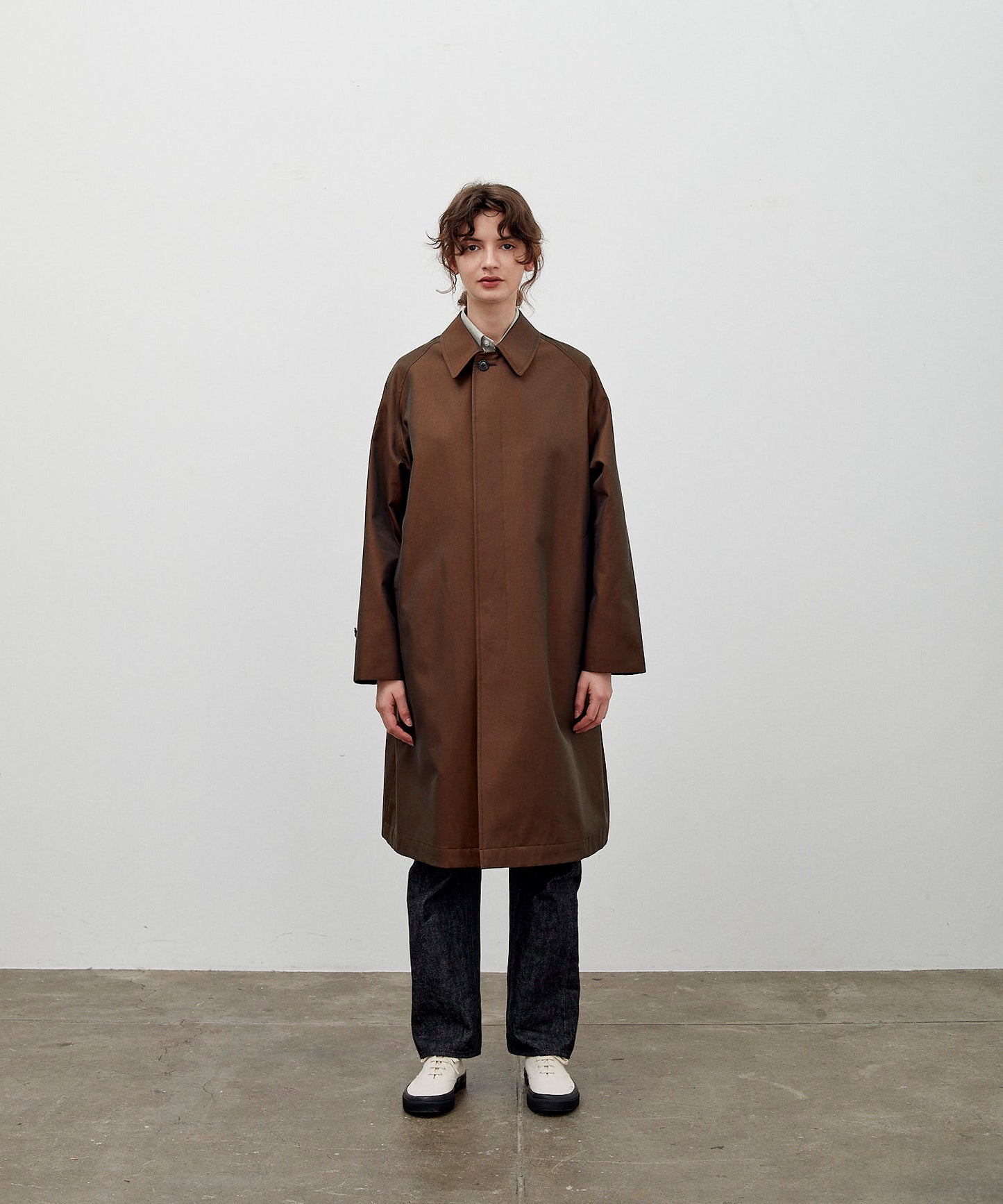 SINGLE RAGLAN COAT 1 / GABARDINE BROWN