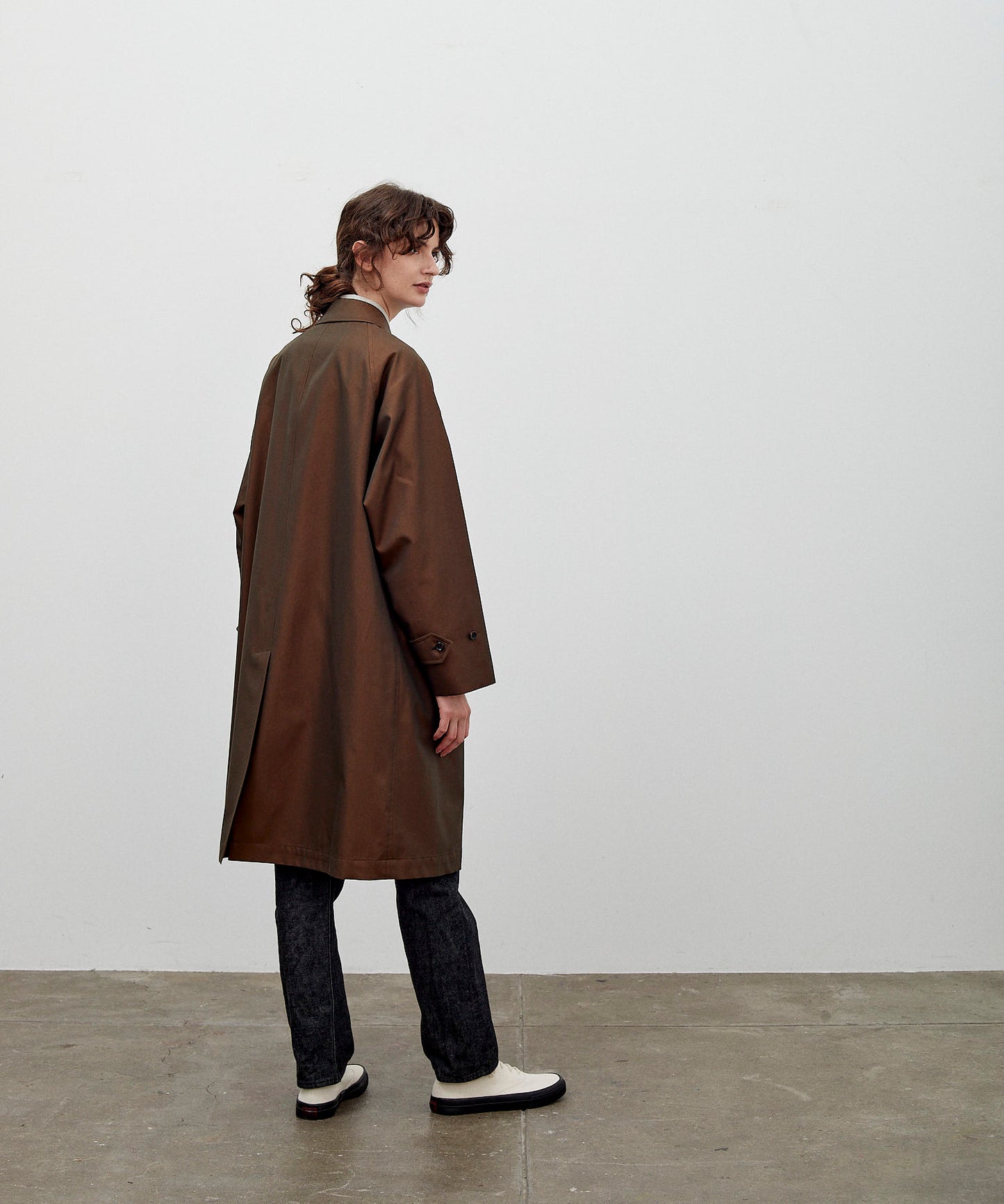 SINGLE RAGLAN COAT 1 / GABARDINE BROWN