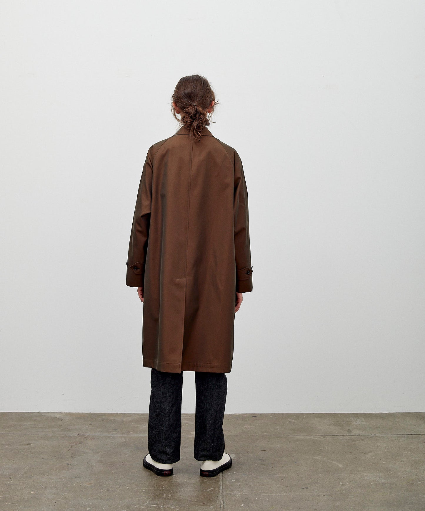 SINGLE RAGLAN COAT 1 / GABARDINE BROWN