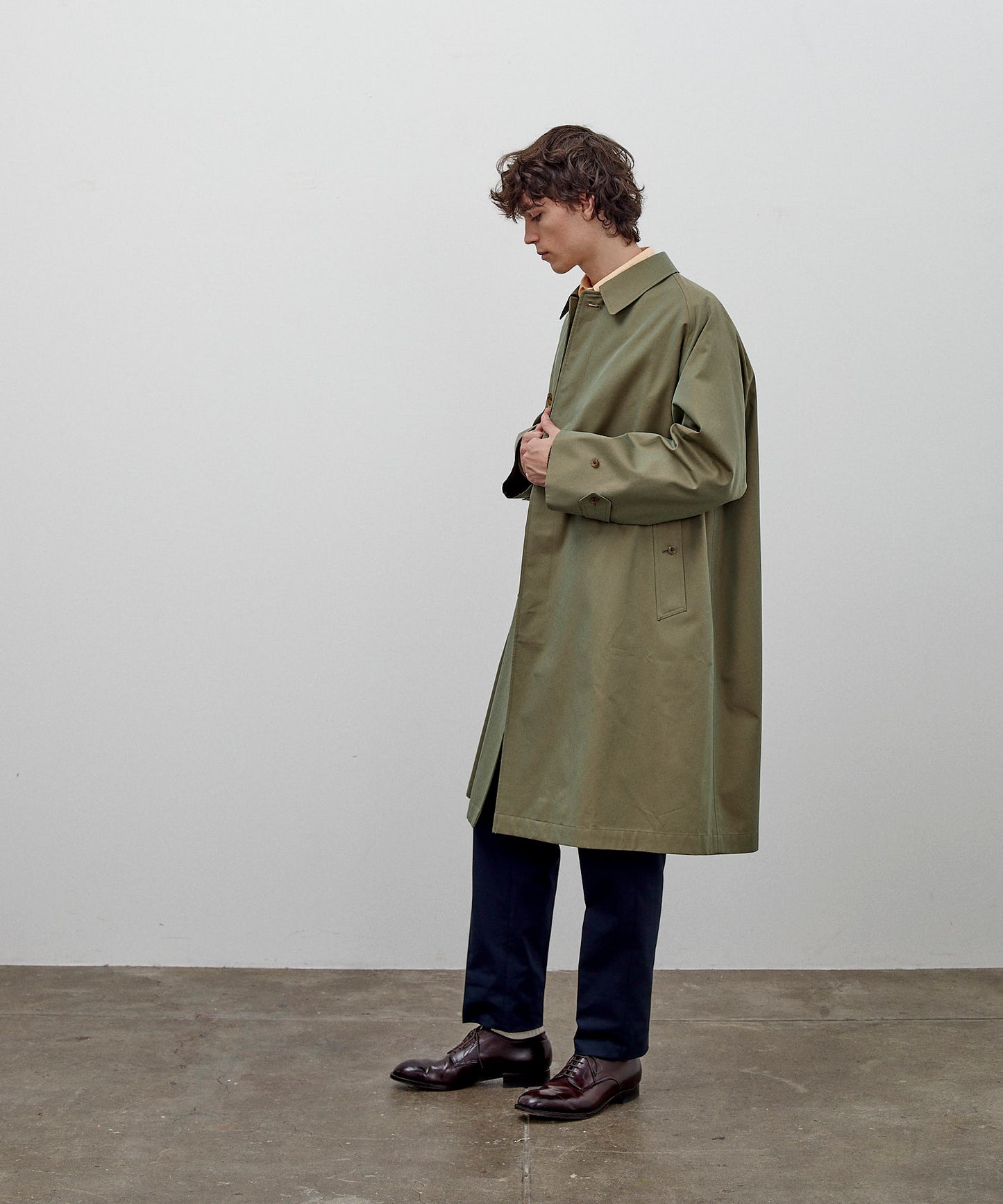 SINGLE RAGLAN COAT 1 / GABARDINE OLIVE