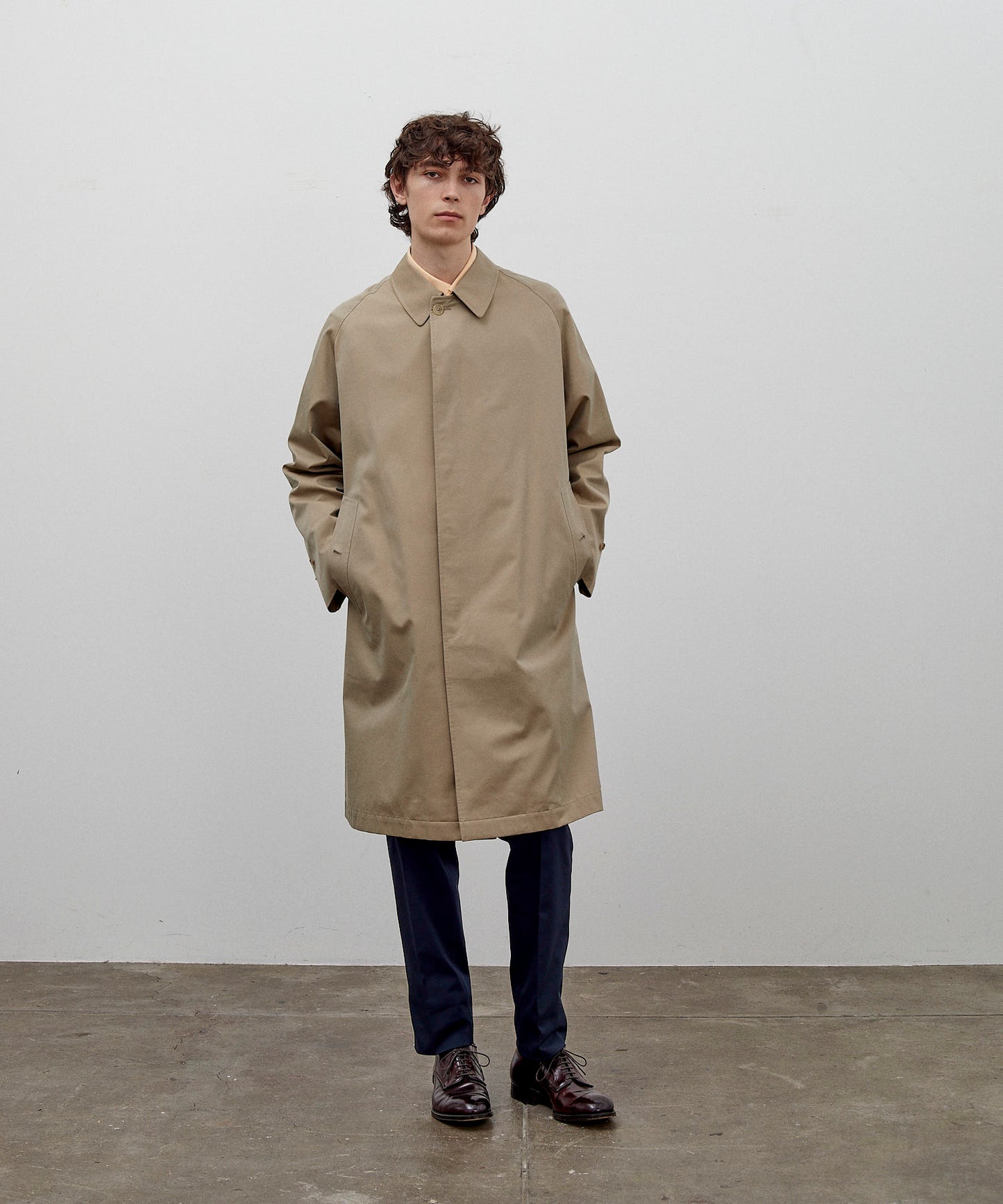 SINGLE RAGLAN COAT 1 / GABARDINE BEIGE
