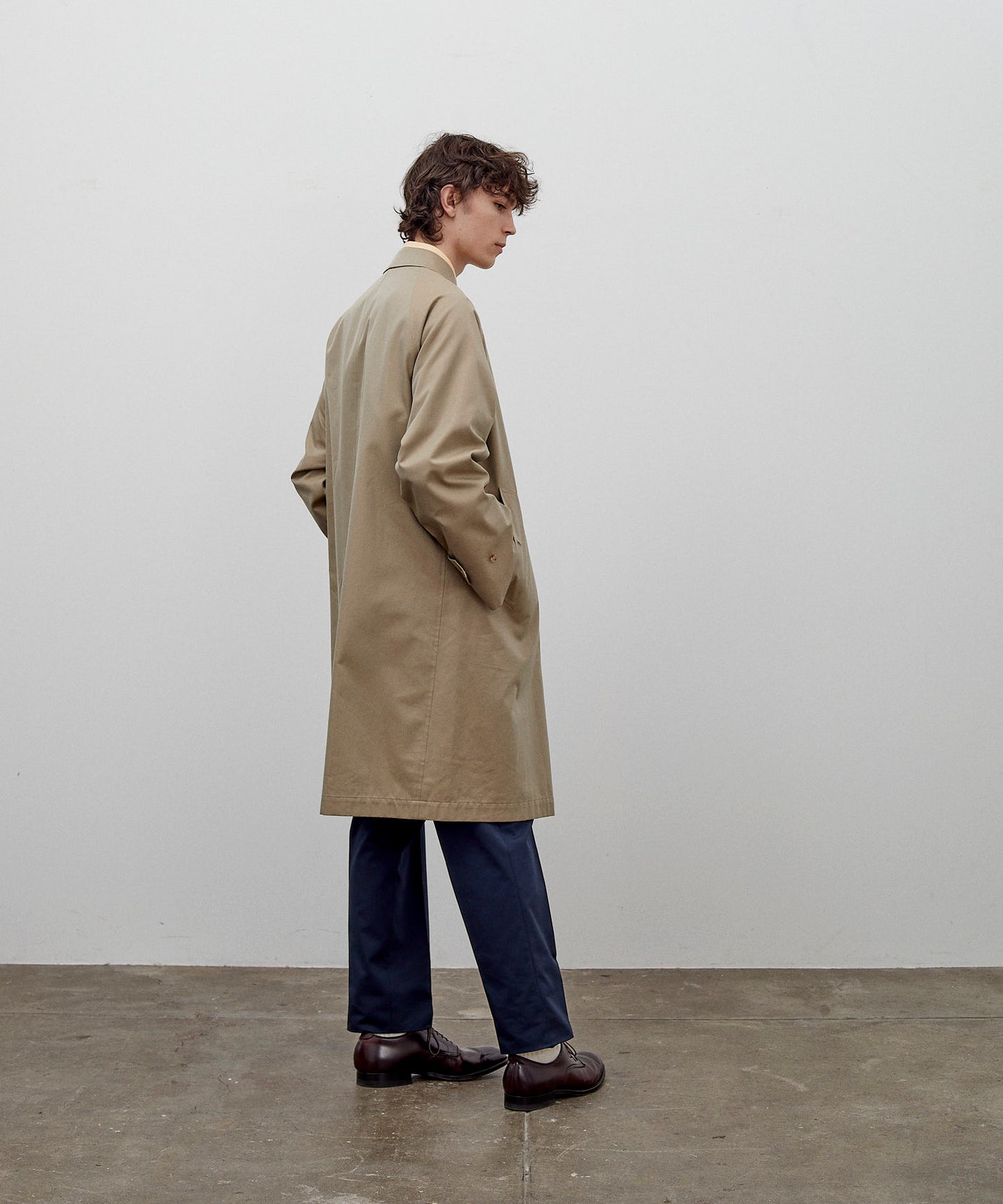 SINGLE RAGLAN COAT 1 / GABARDINE BEIGE