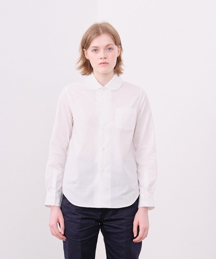 ROUND COLLAR SHIRTS/WHITE