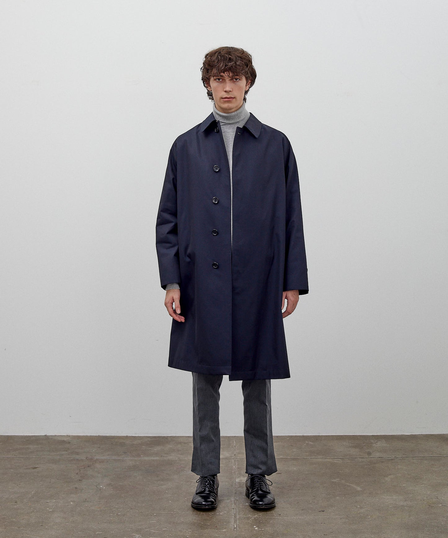 SINGLE RAGLAN COAT 1 / GABARDINE NAVY