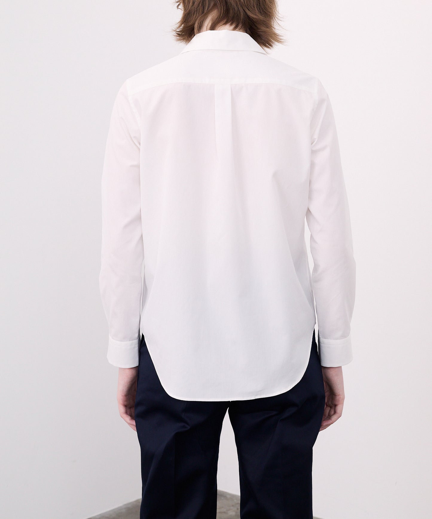 ROUND COLLAR SHIRTS/WHITE
