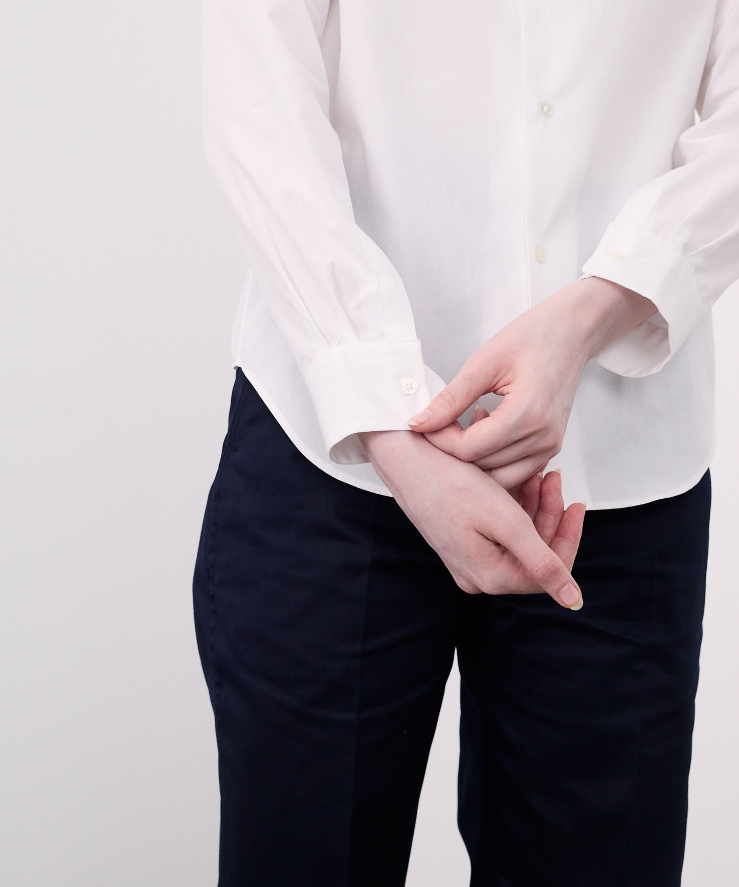 ROUND COLLAR SHIRTS/WHITE
