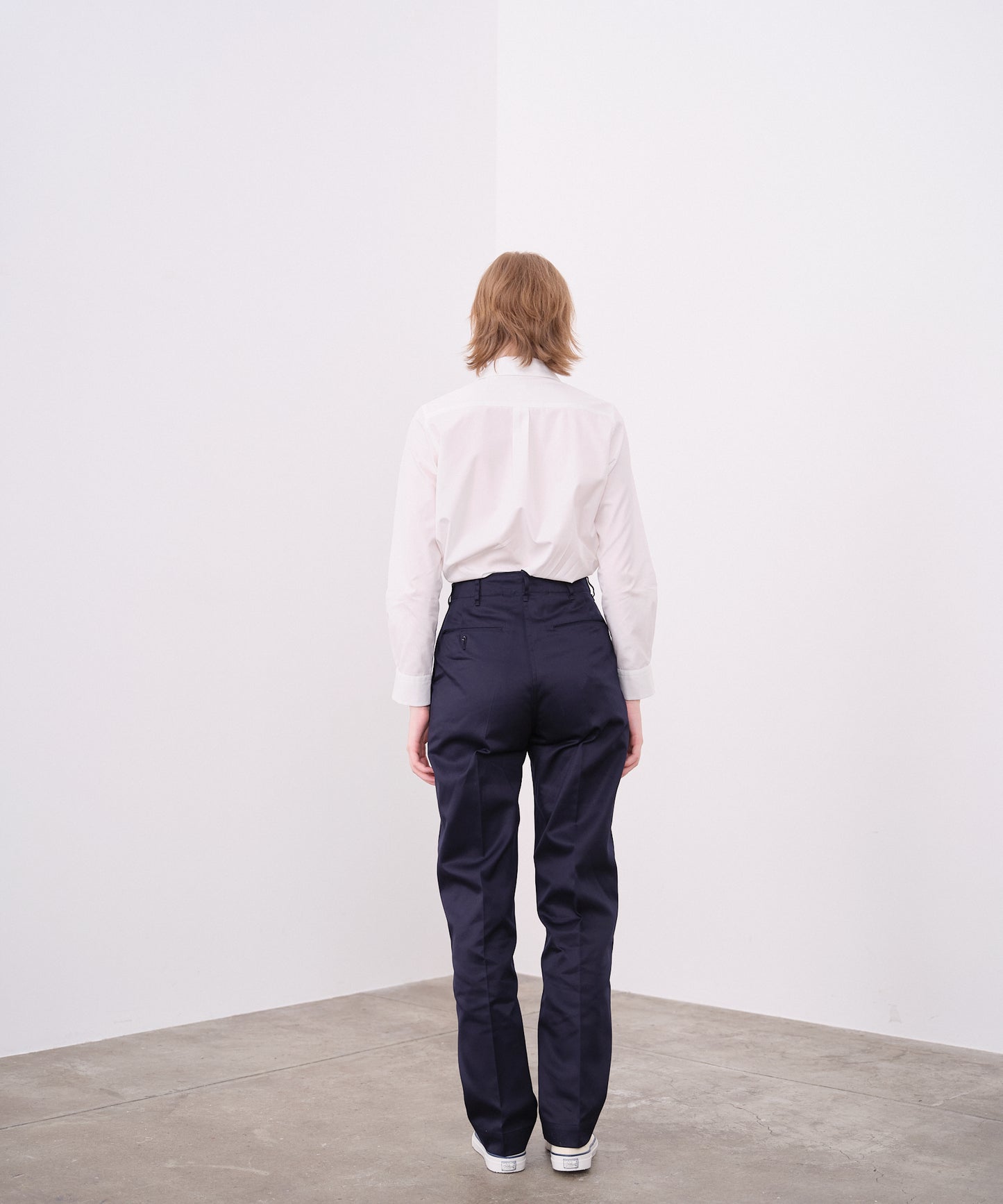 ROUND COLLAR SHIRTS/WHITE