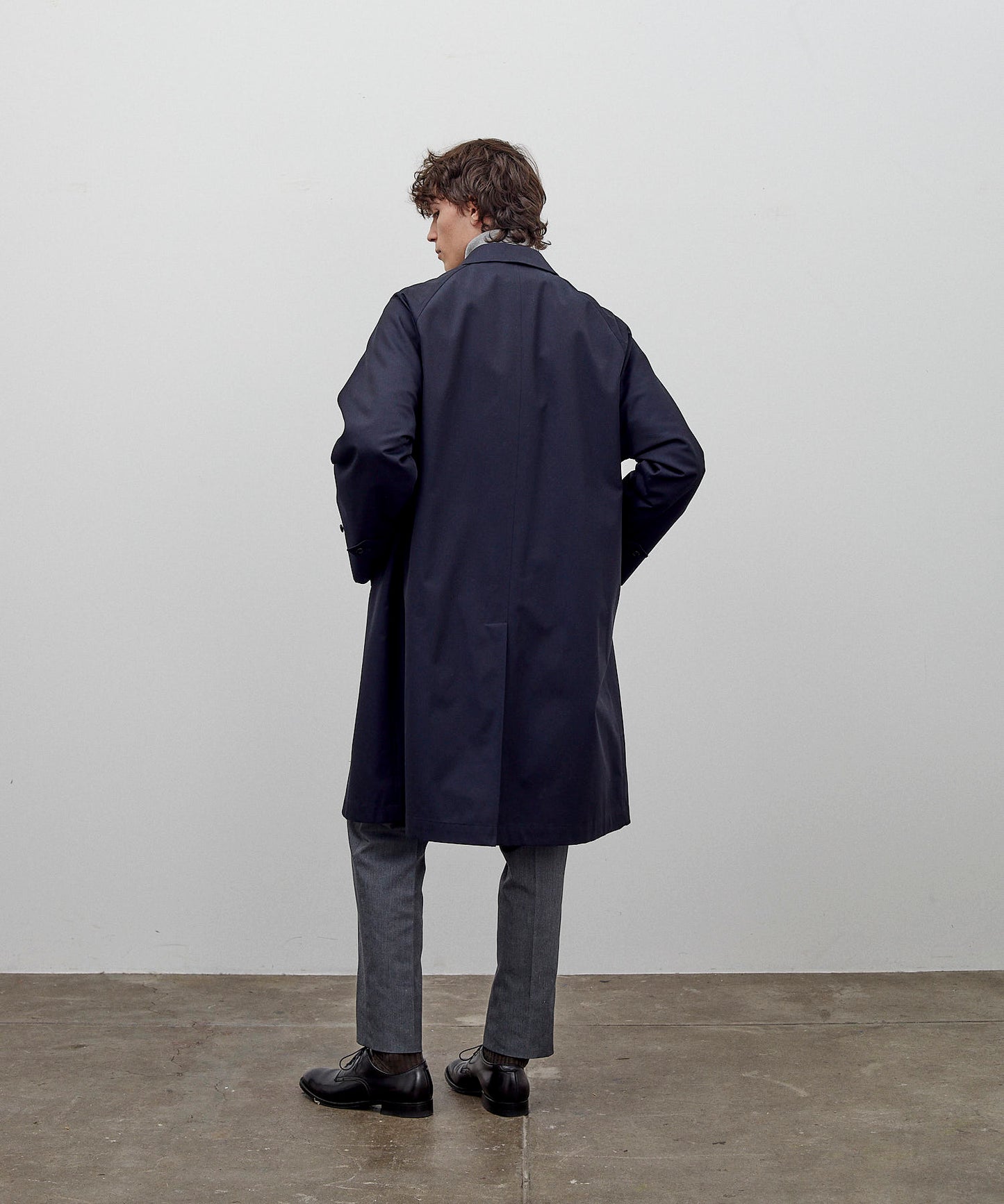 SINGLE RAGLAN COAT 1 / GABARDINE NAVY