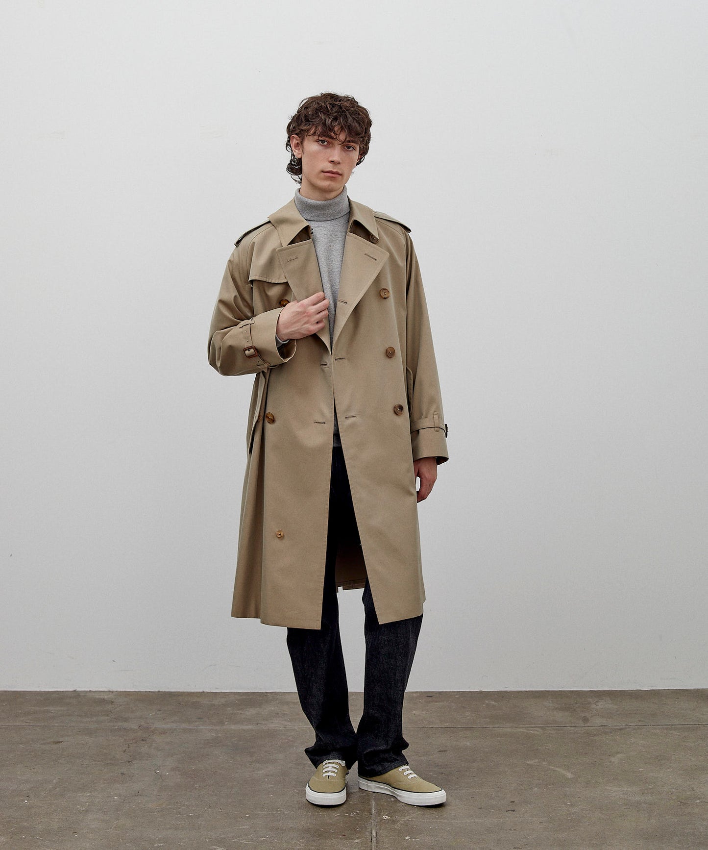 TRENCH COAT / COTTON GABARDINE BEIGE