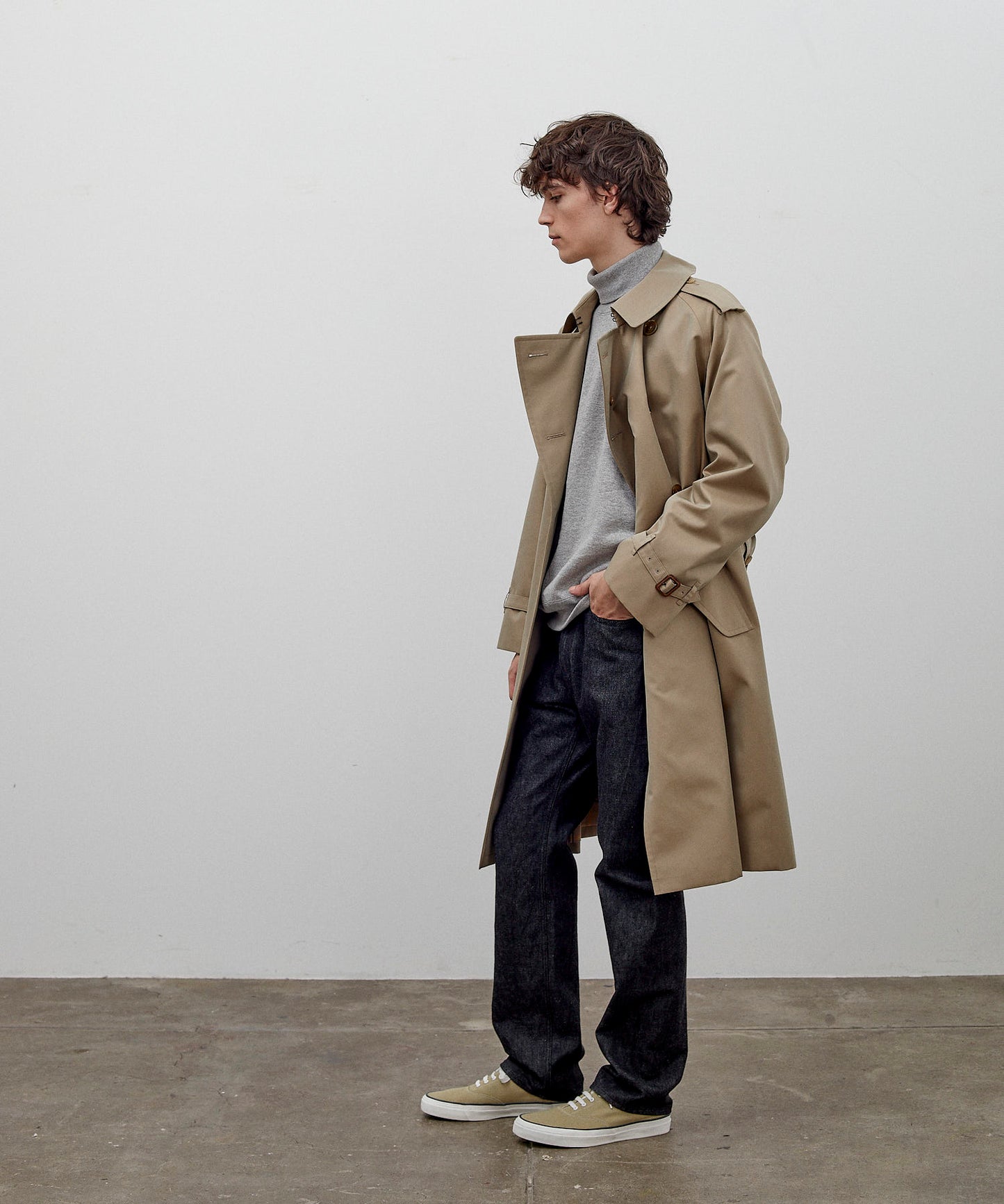 TRENCH COAT / COTTON GABARDINE BEIGE