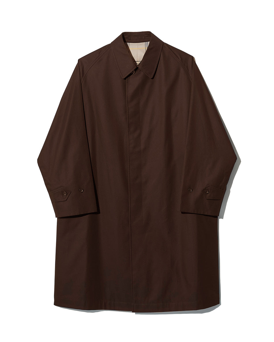 SINGLE RAGLAN COAT 1 / GABARDINE BROWN