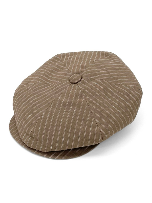 GATSBY CAP / LINEN STRIPES BEIGE STRIPE