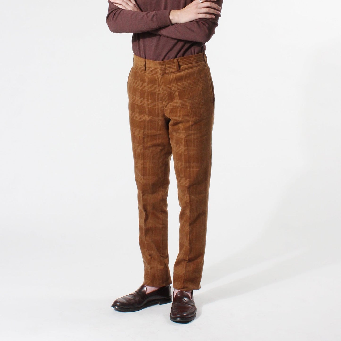 TRIM FIT PANTS / CHECK CORDUROY